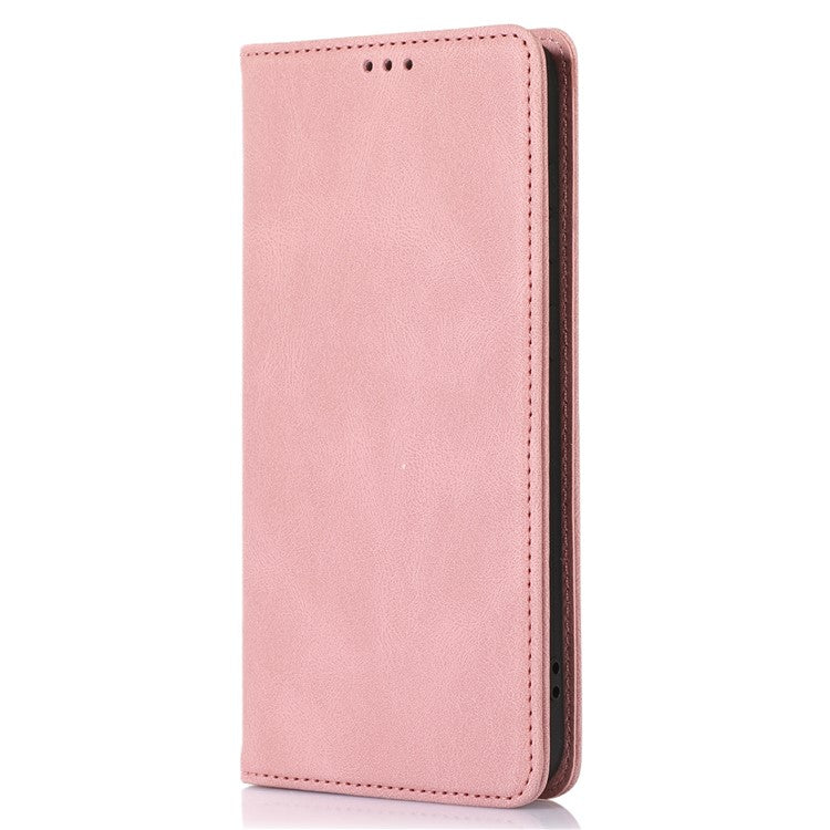 For Samsung Galaxy A34 5G Dustproof Cover Magnetic Stand PU Leather Phone Case Wallet - Rose Gold