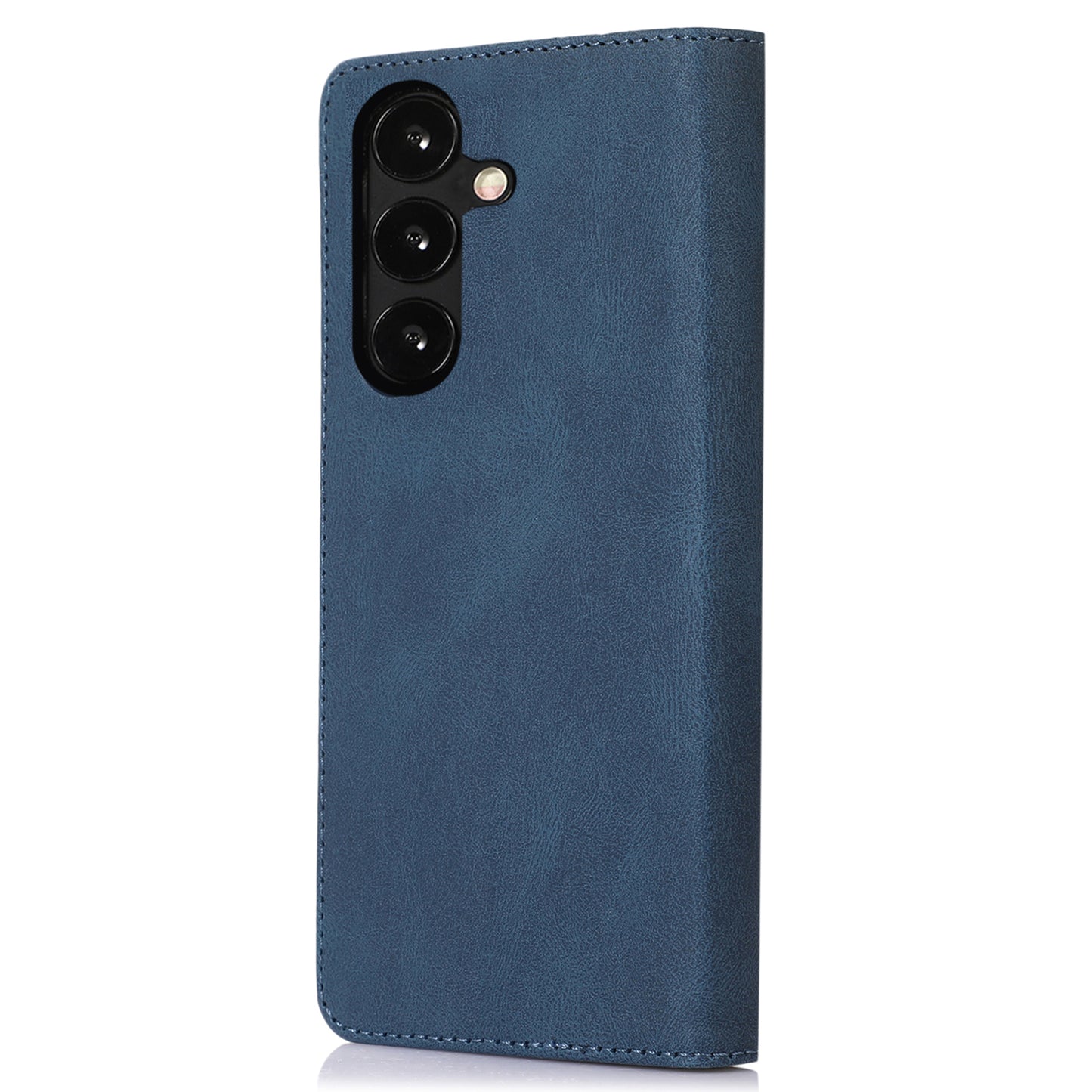 For Samsung Galaxy S24+ PU Leather Mobile Phone Case Magnetic Stand Cover Wallet - Blue