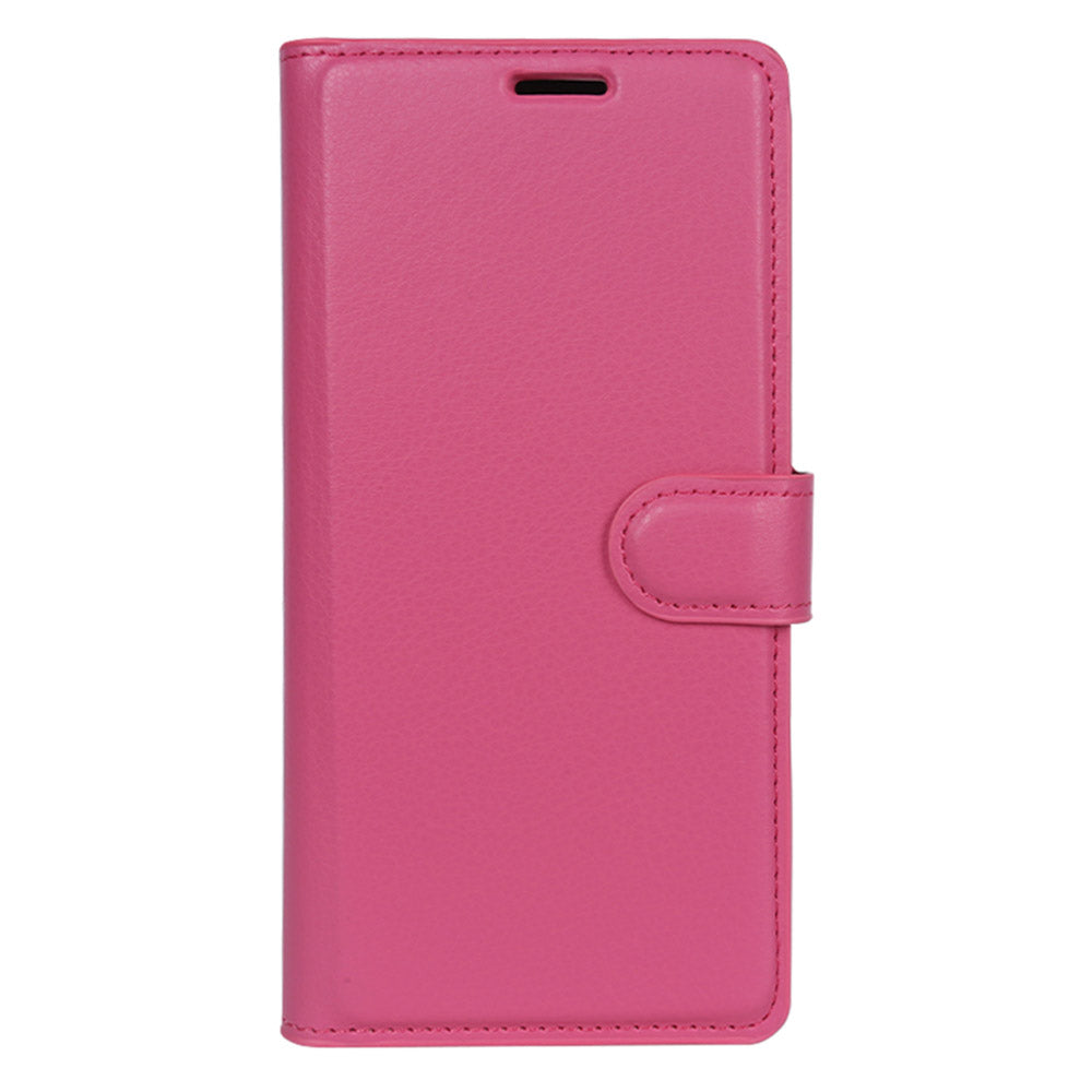 For Samsung Galaxy S24 Ultra Case Litchi Texture Wallet Phone Cover with Stand - Rose