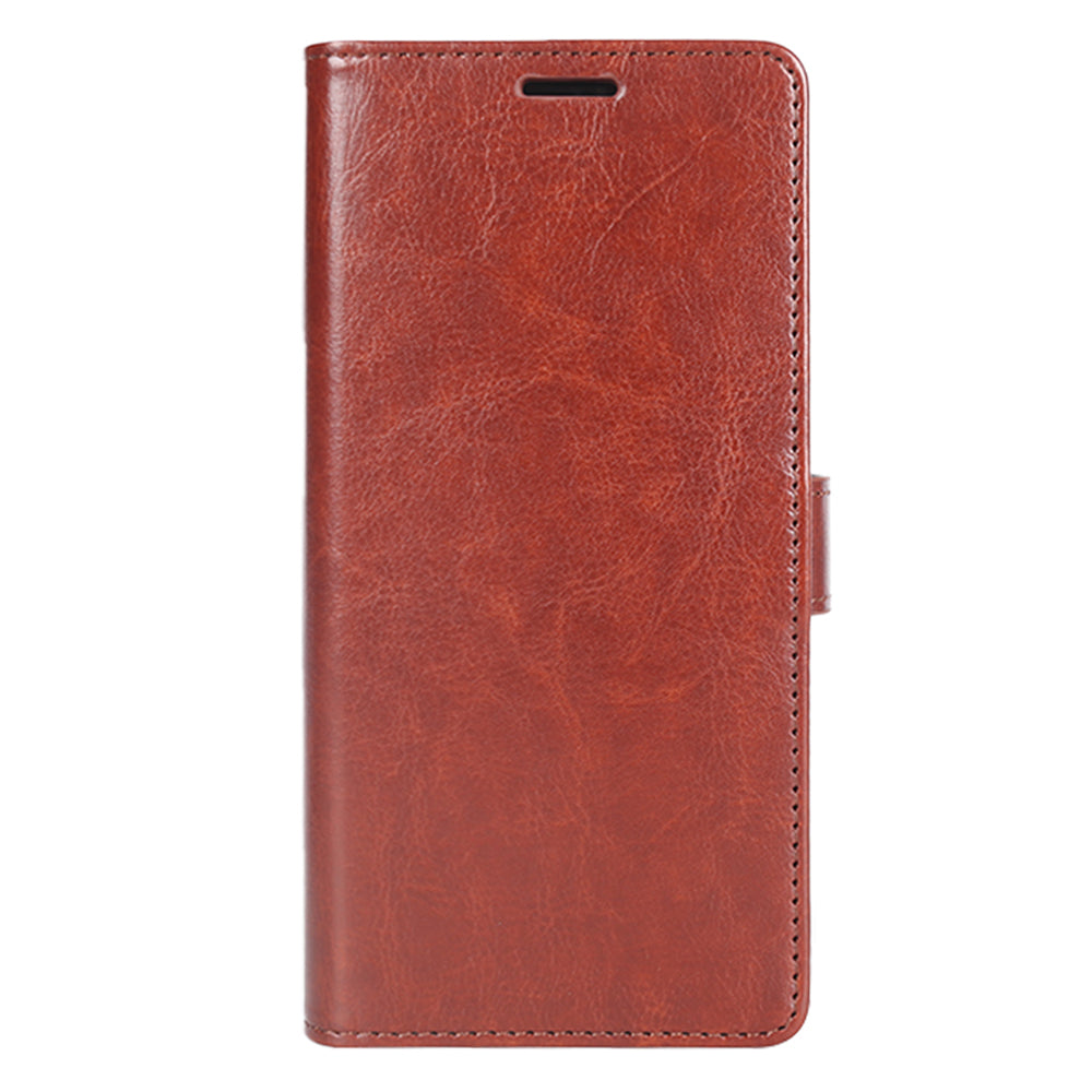 For Samsung Galaxy S24 Ultra Case Crazy Horse Texture Wallet Phone Case PU Leather Flip Cover - Brown