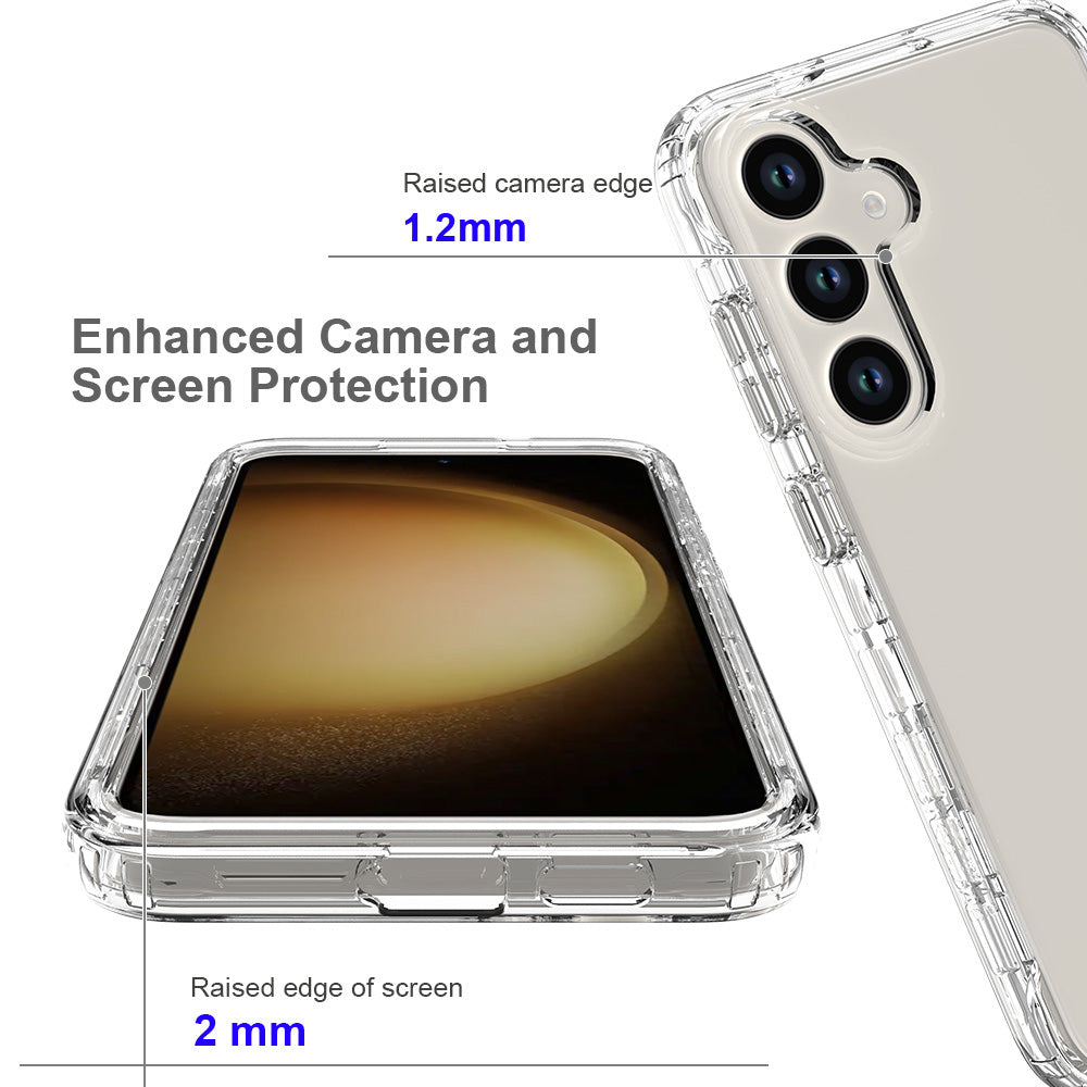 For Samsung Galaxy S24+ Transparent Case Gradient Phone Cover with PET Screen Film - Red