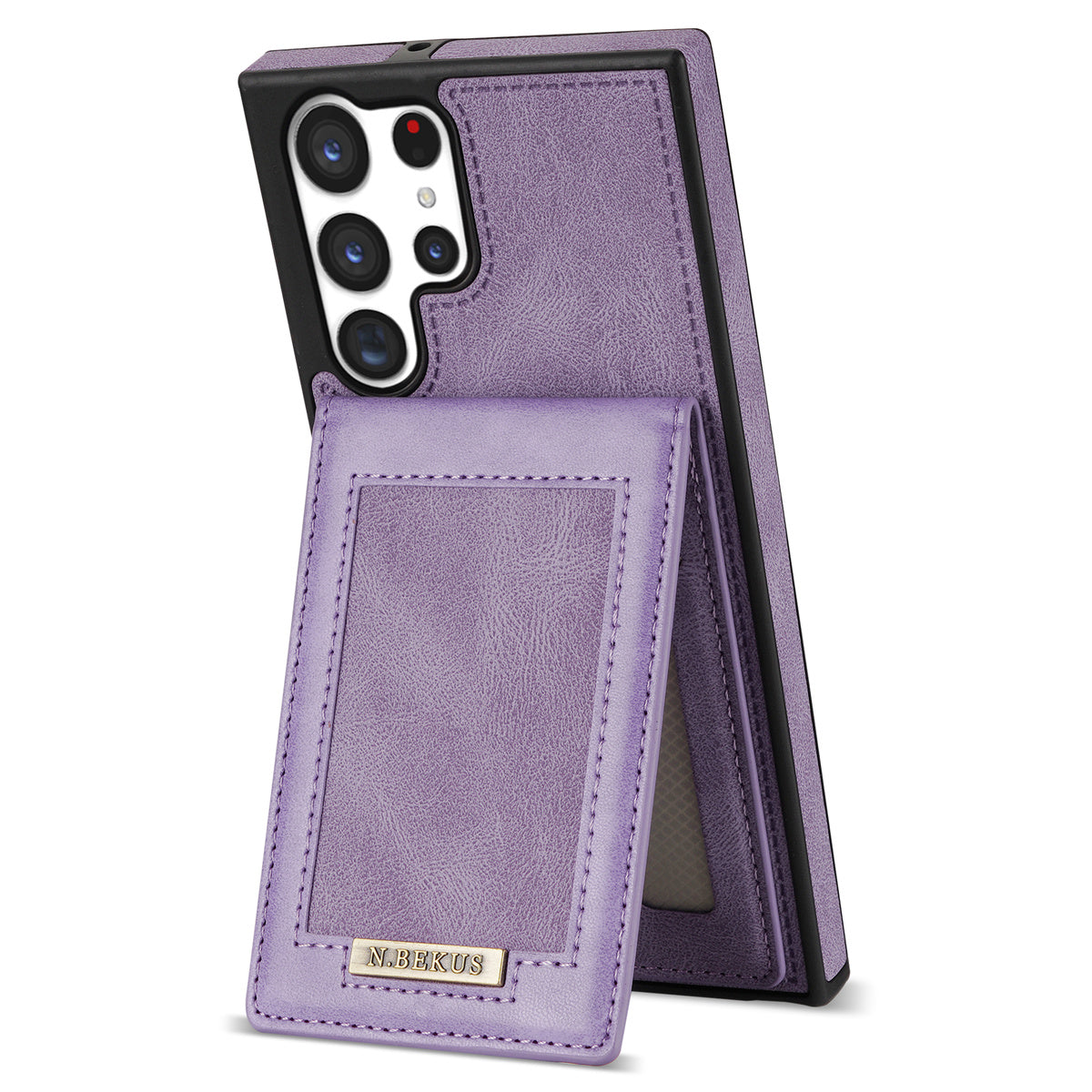 N.BEKUS For Samsung Galaxy S24 Ultra Kickstand Cover RFID Blocking Phone Case - Purple