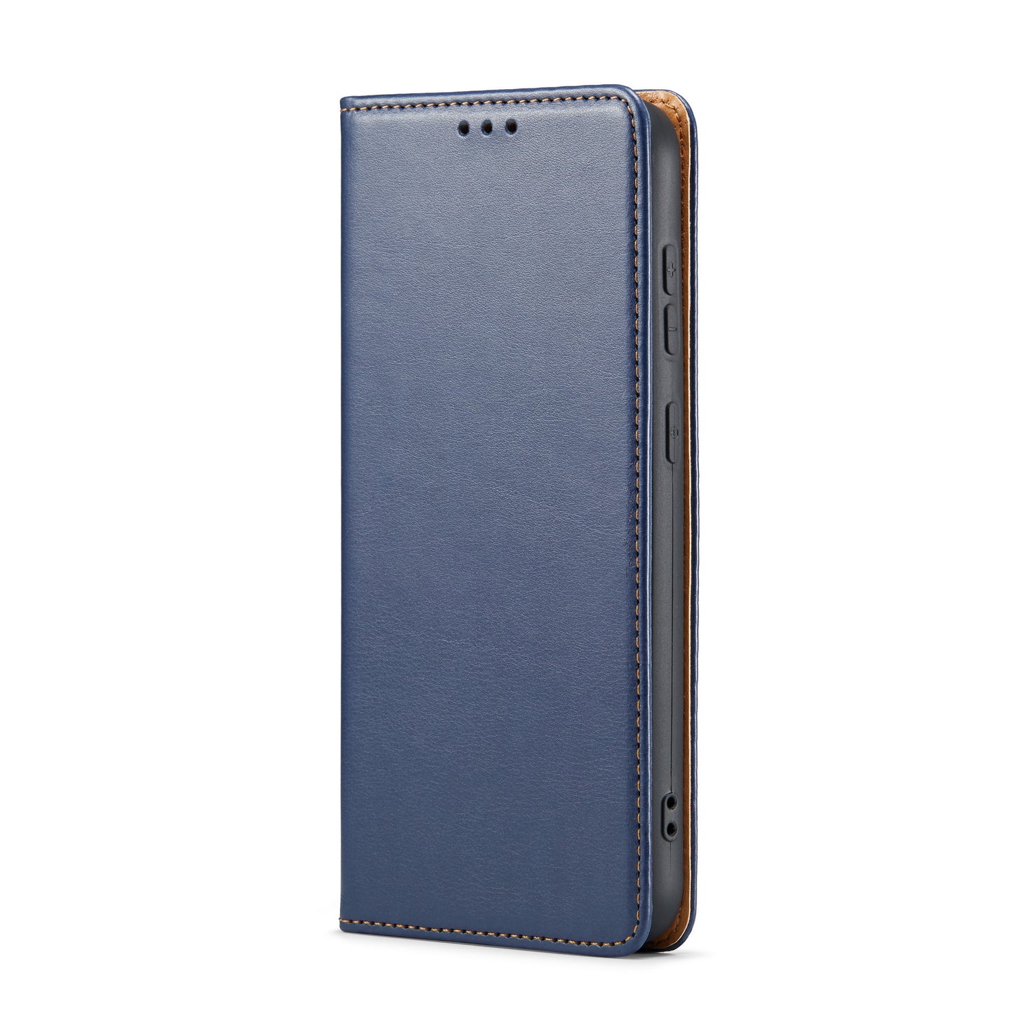 FIERRE SHANN For Samsung Galaxy S24+ Magnetic Case PU Leather+TPU Smart Phone Protector - Blue
