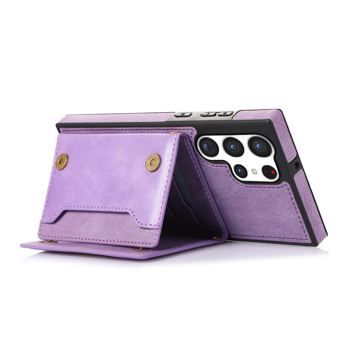For Samsung Galaxy S24 Ultra Case Rhinestone Phone Cover with Wallet RFID Blocking - Purple