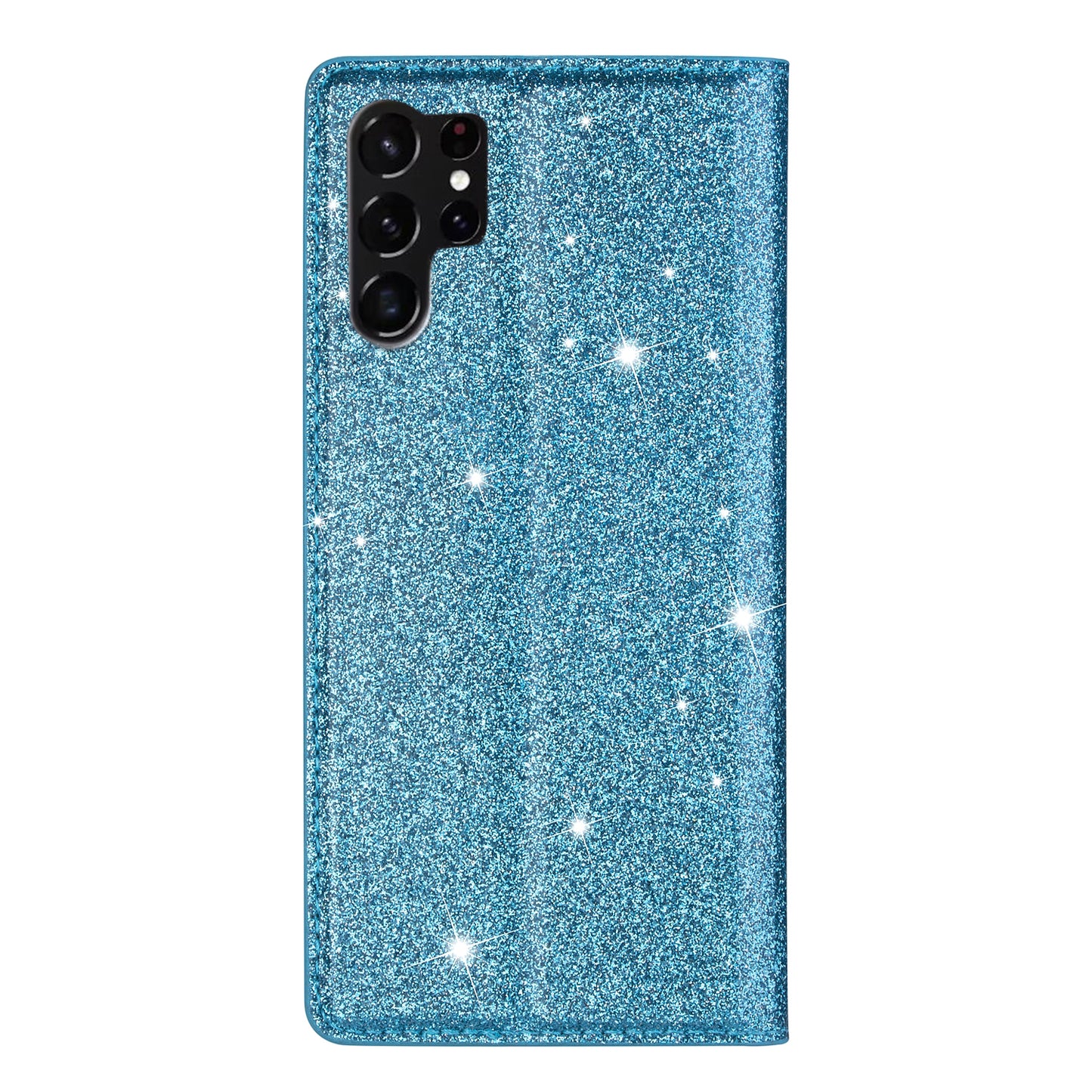For Samsung Galaxy S24 Ultra Case Card Holder PU Leather Stand Cover - Blue