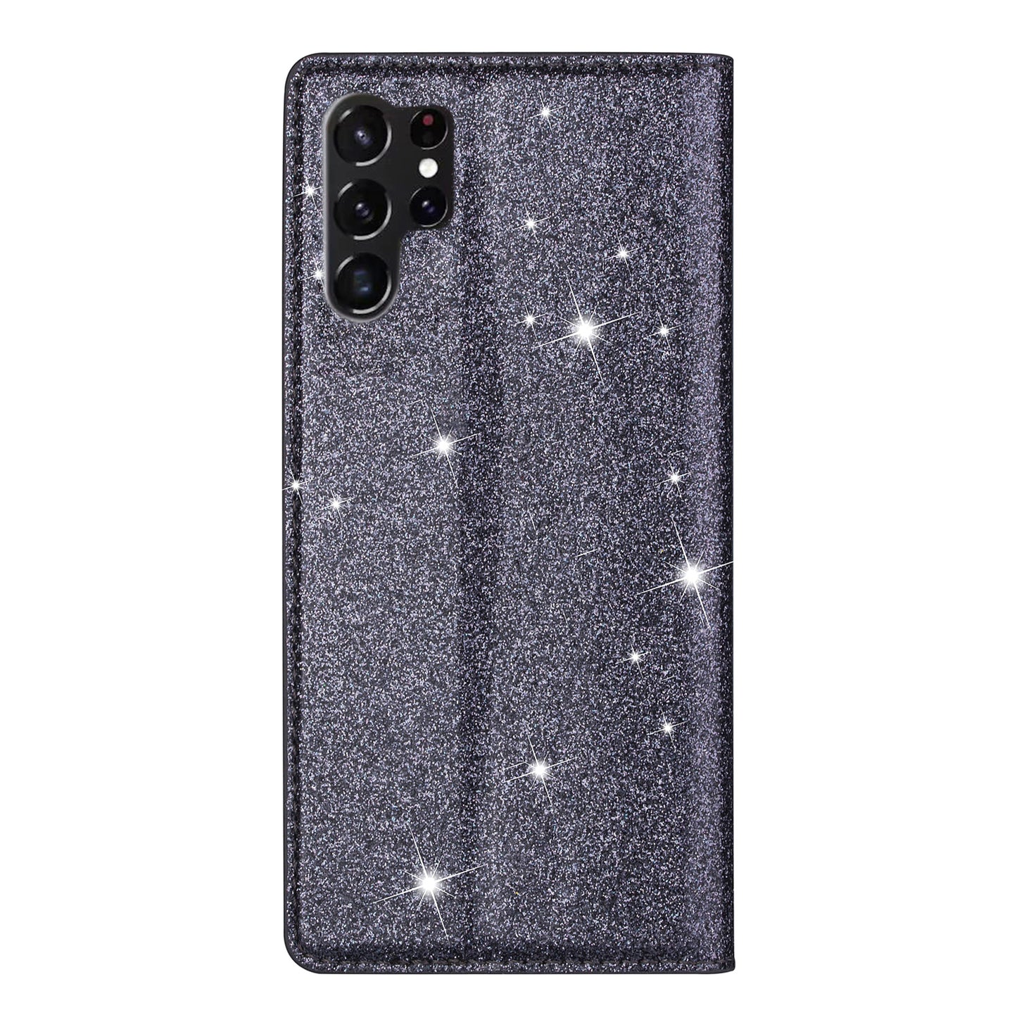 For Samsung Galaxy S24 Ultra Case Card Holder PU Leather Stand Cover - Grey