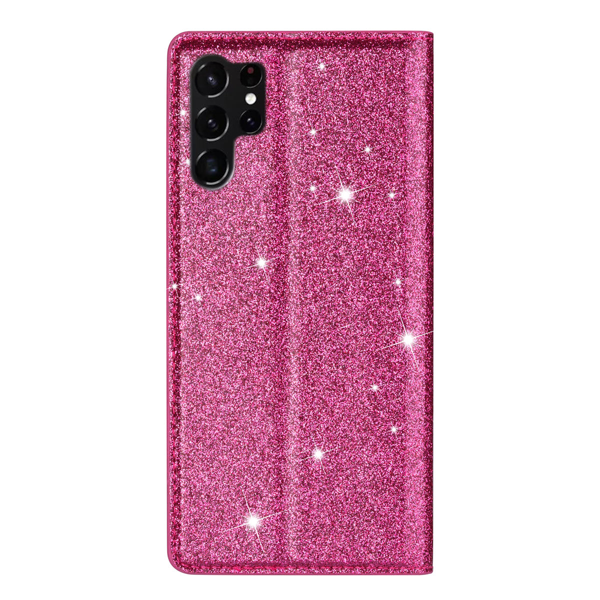 For Samsung Galaxy S24 Ultra Case Card Holder PU Leather Stand Cover - Rose