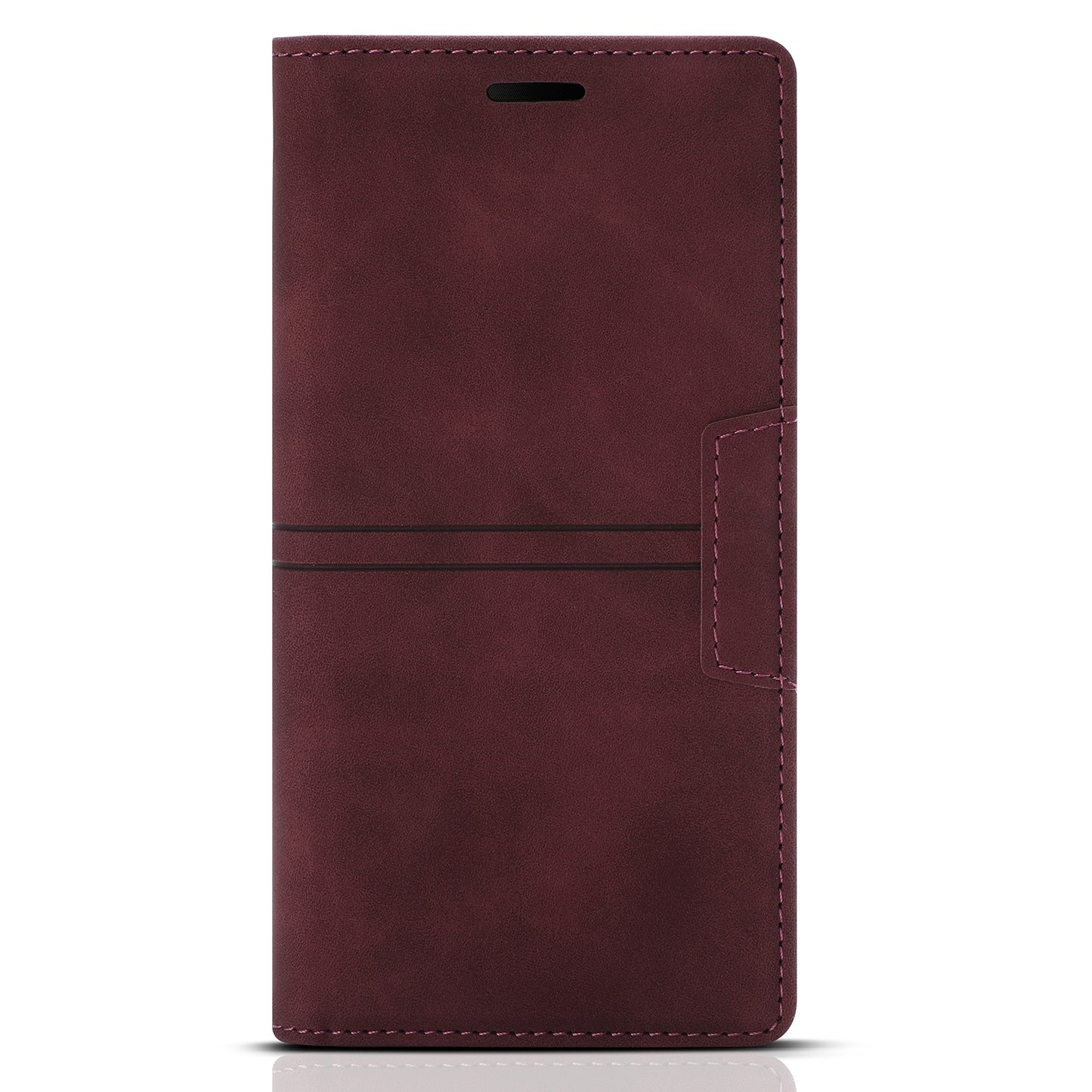 For Samsung Galaxy S24 Leather Case Anti-drop Wallet Phone Cover - Wine Red