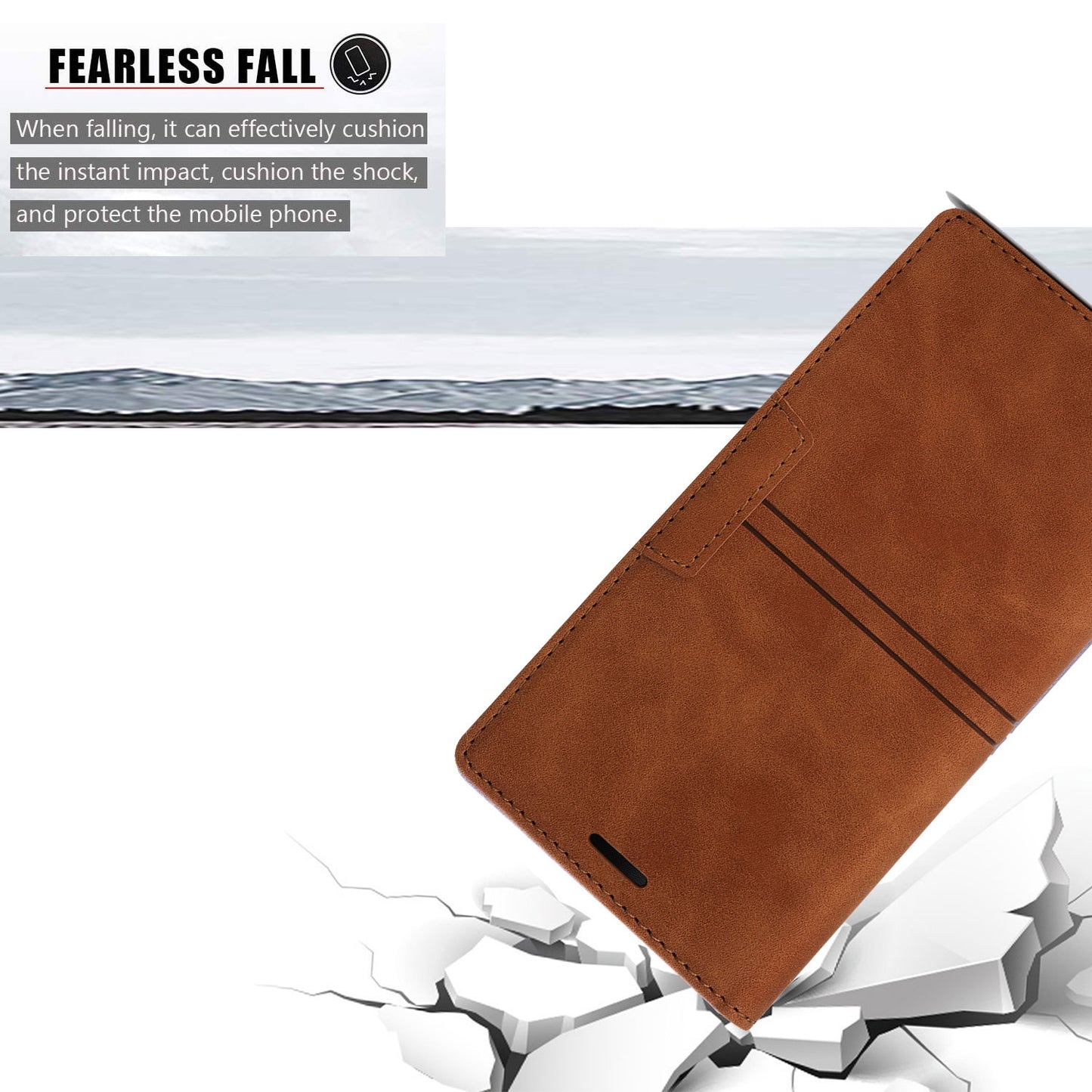 For Samsung Galaxy S24 Leather Case Anti-drop Wallet Phone Cover - Brown