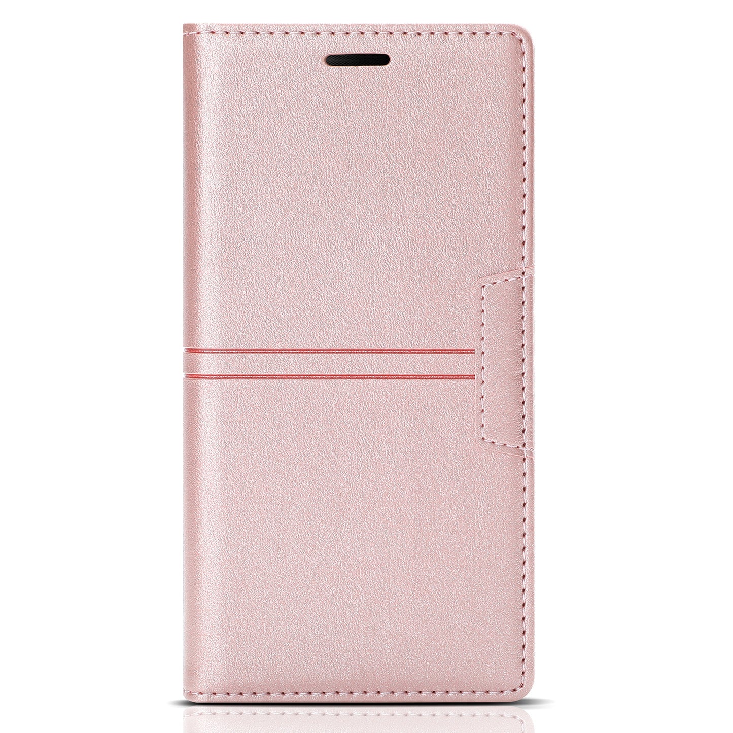 For Samsung Galaxy S24 Leather Case Anti-drop Wallet Phone Cover - Rose Gold