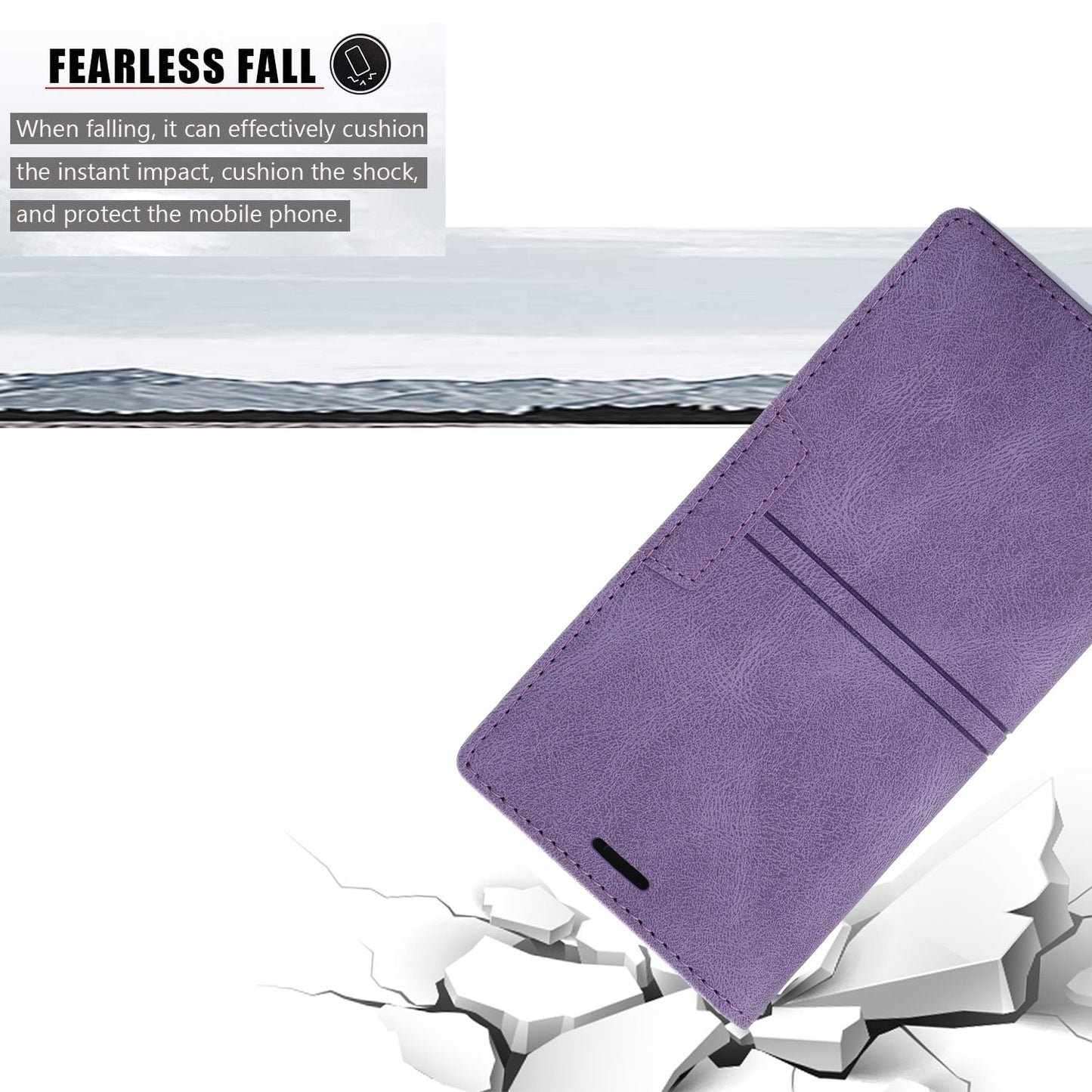 For Samsung Galaxy S24 Leather Case Anti-drop Wallet Phone Cover - Purple