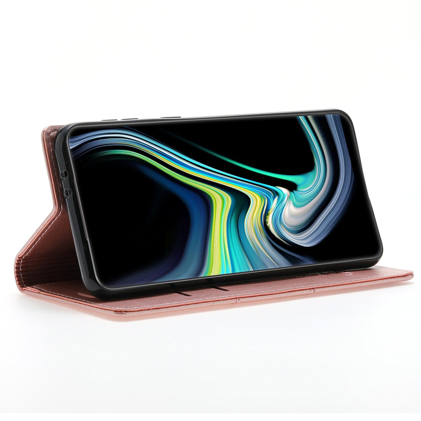 For Samsung Galaxy S24 Ultra Case Auto Closing Magnetic Phone Wallet Cover - Rose Gold