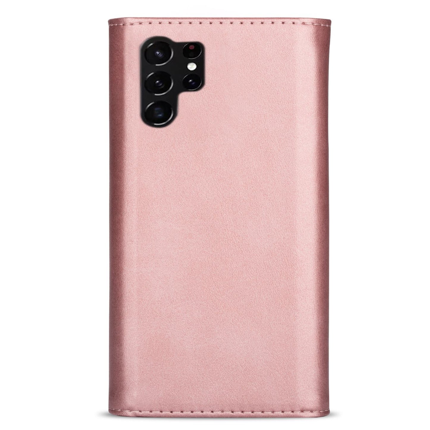 N.BEKUS For Samsung Galaxy S24 Ultra Wallet Cell Phone Cases with Short + Long Strap - Rose Gold