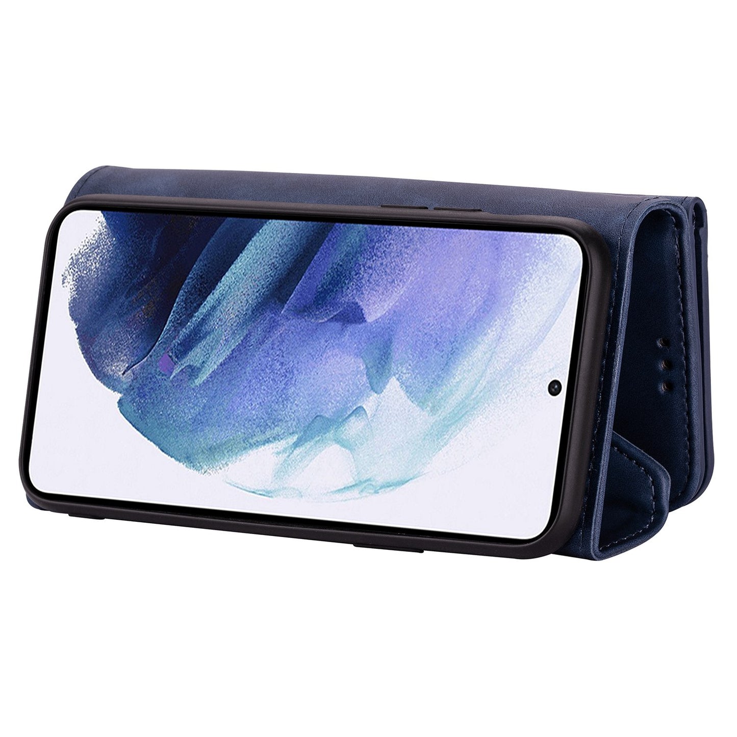 N.BEKUS For Samsung Galaxy S24 Ultra Wallet Cell Phone Cases with Short + Long Strap - Blue