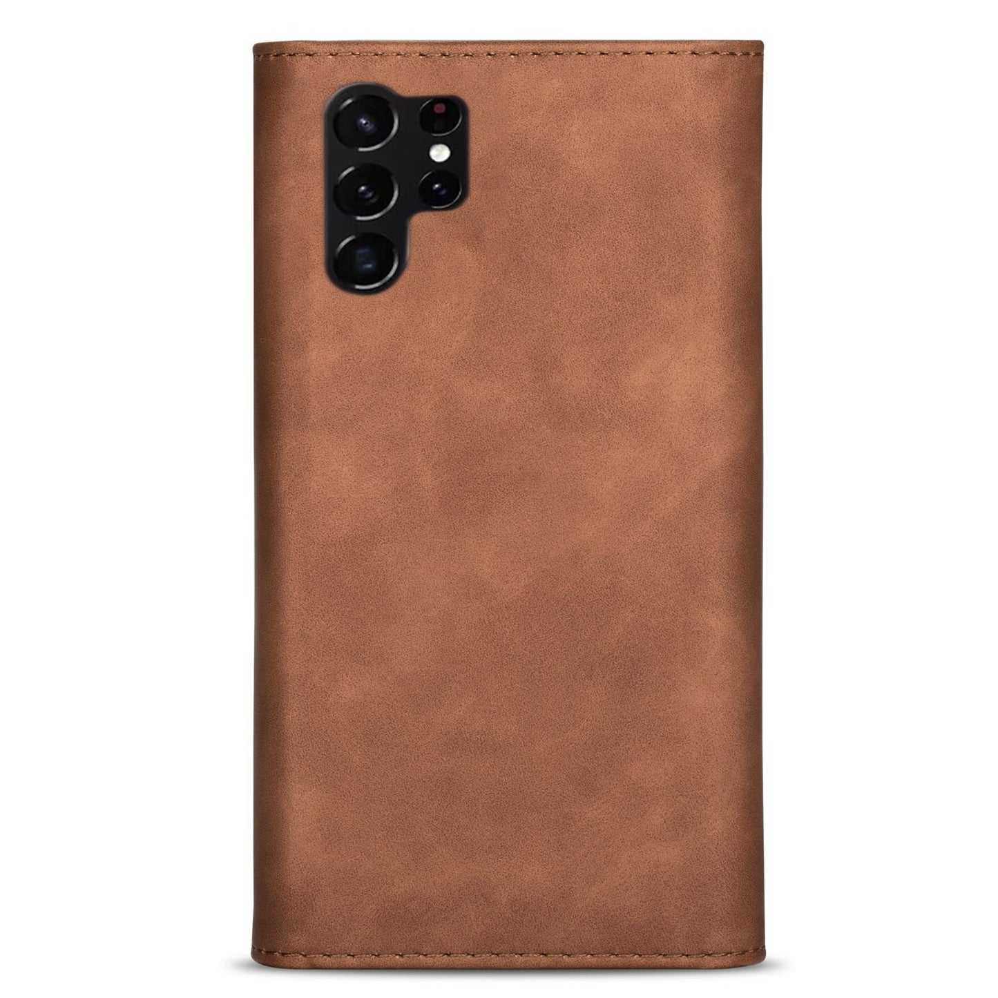 N.BEKUS For Samsung Galaxy S24 Ultra Wallet Cell Phone Cases with Short + Long Strap - Brown