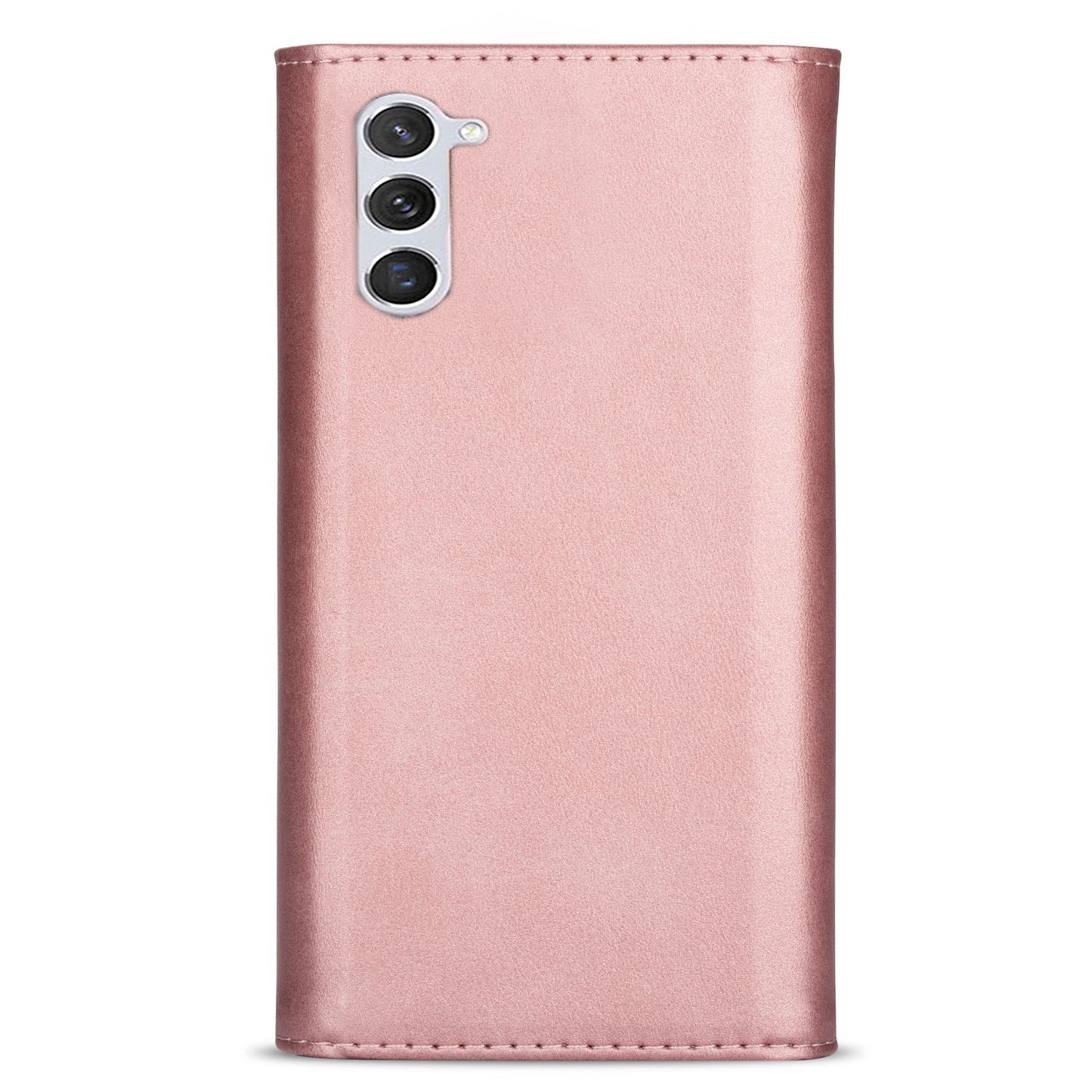 N.BEKUS For Samsung Galaxy S24+ Cover Skin-touch Cell Phone Cases with Short + Long Strap - Rose Gold