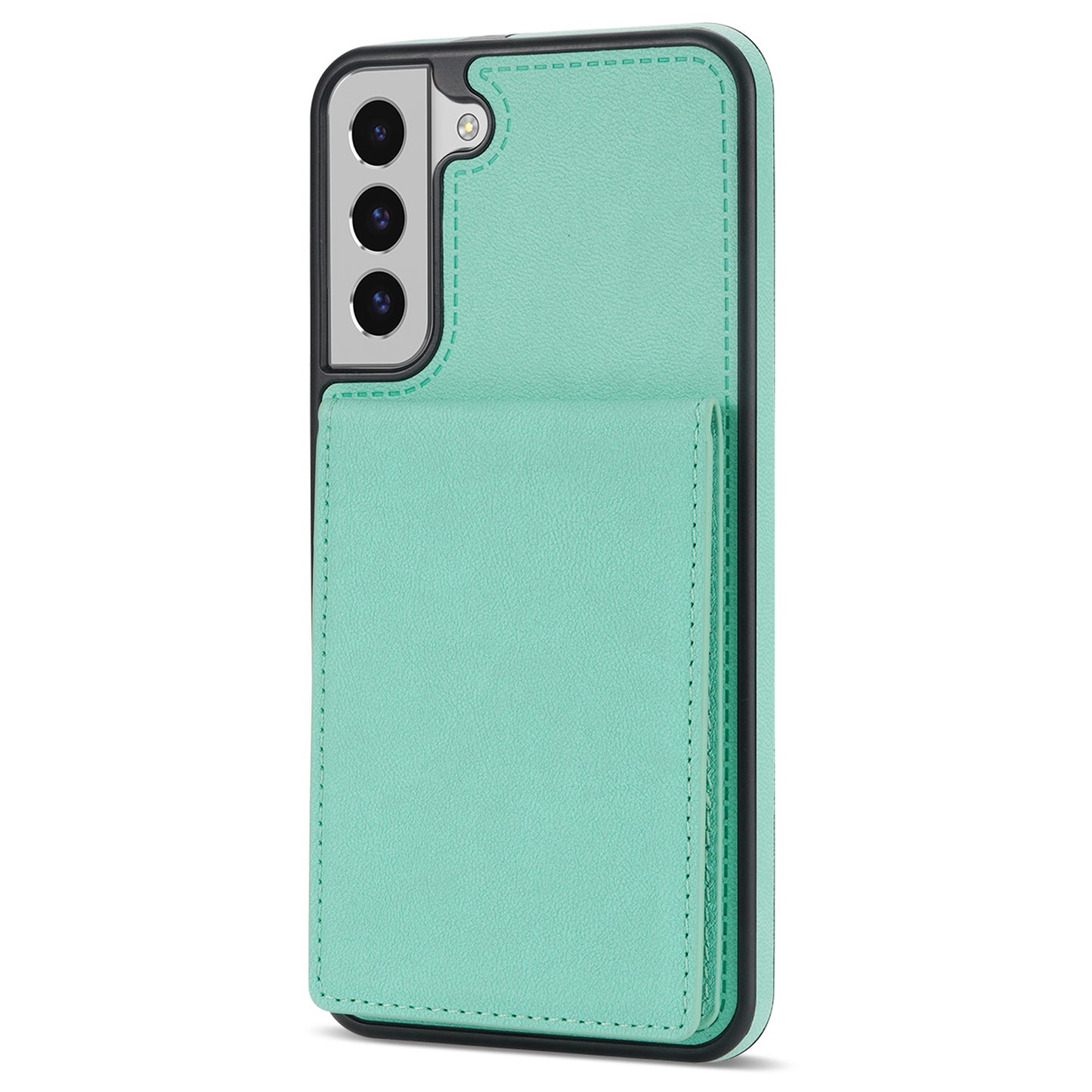 For Samsung Galaxy S24 Card Slots Phone Case RFID Blocking Leather Cover - Fluorescent Green
