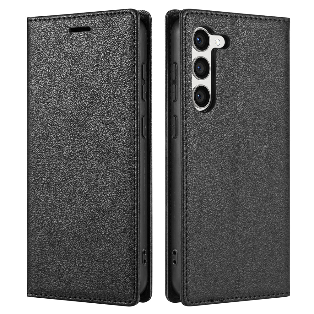 BKS-001 For Samsung Galaxy S24+ Case Anti-drop PU Leather Stand Card Holder Smart Phone Cover - Black