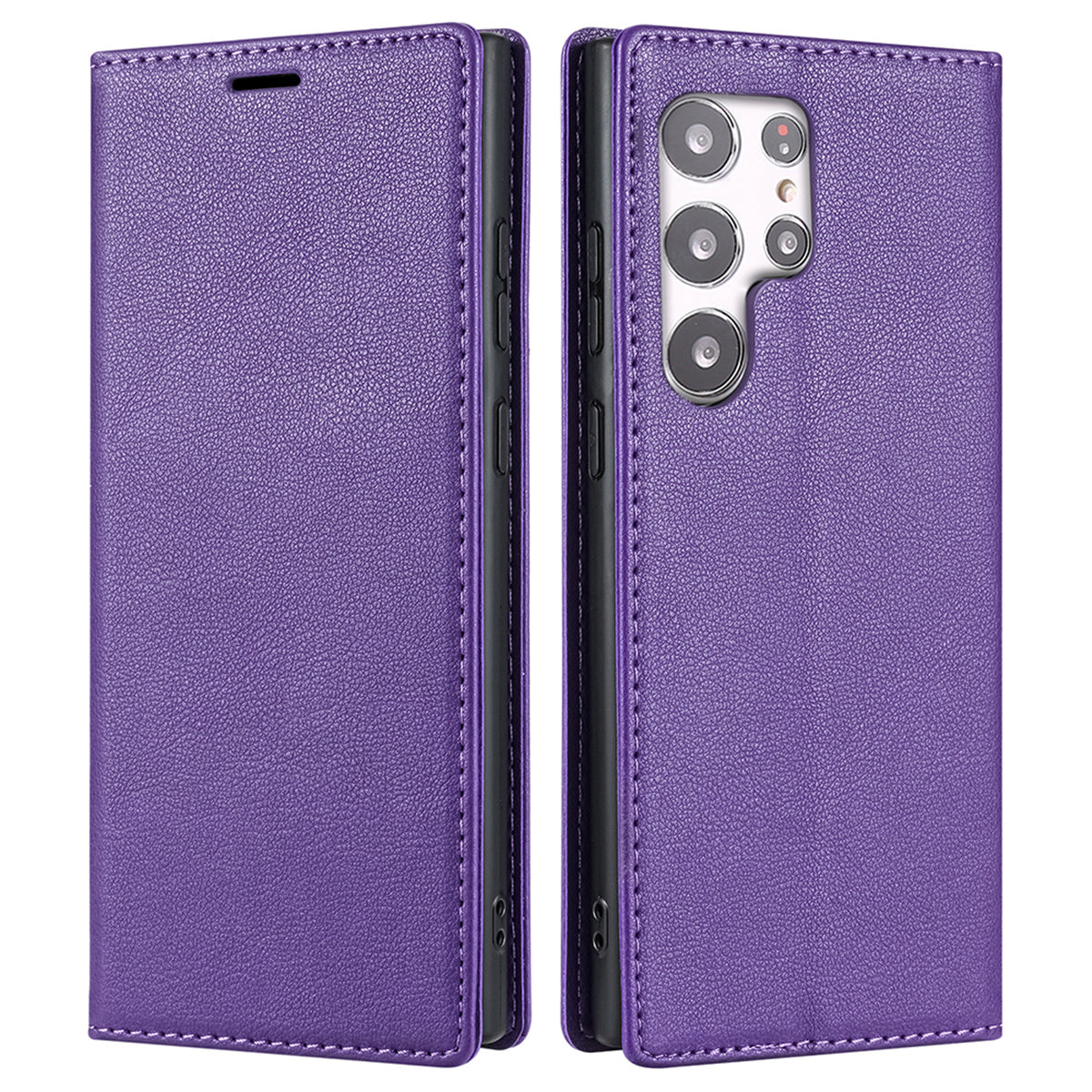 BKS-001 For Samsung Galaxy S24 Ultra Case PU Leather Stand Wallet Phone Protector - Purple