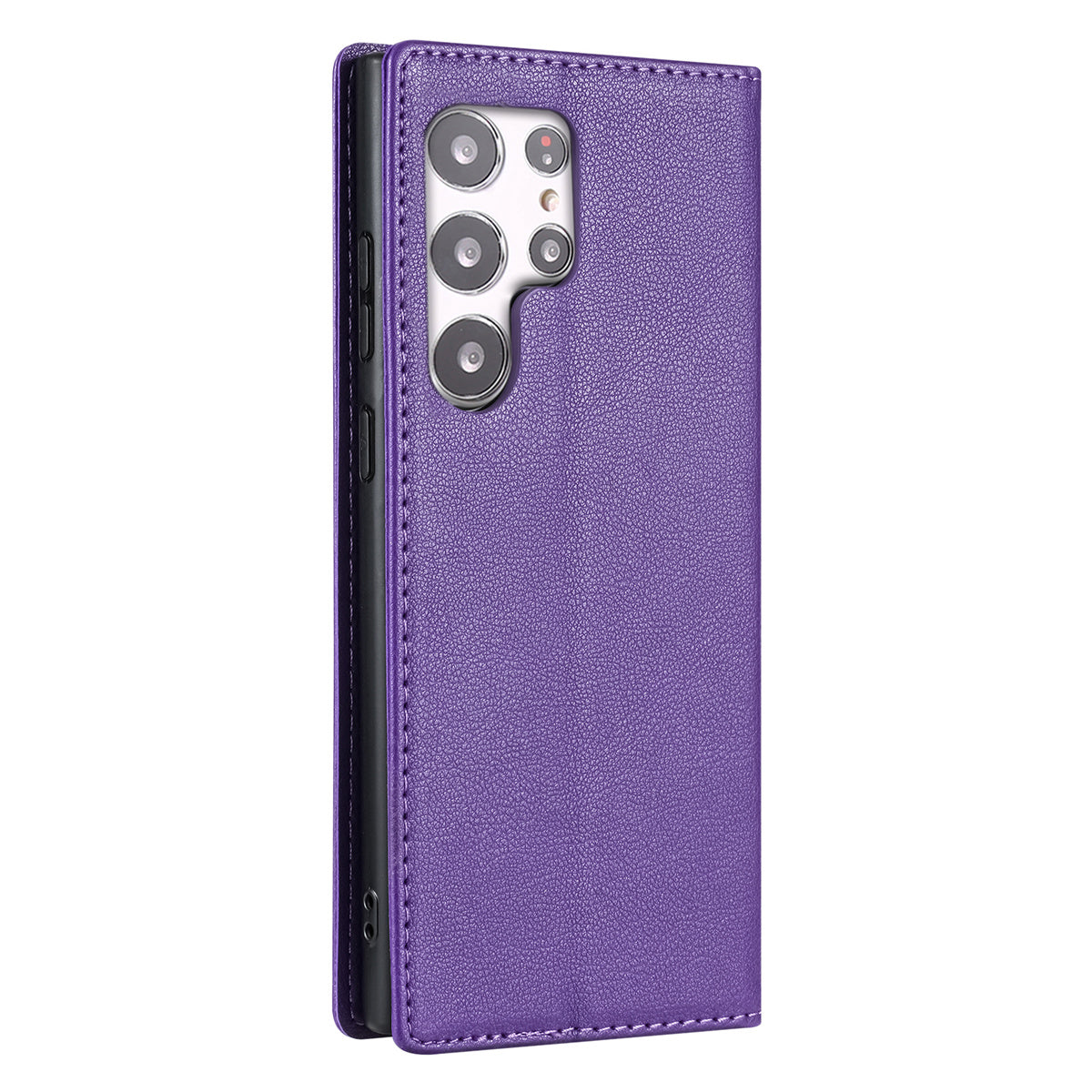 BKS-001 For Samsung Galaxy S24 Ultra Case PU Leather Stand Wallet Phone Protector - Purple