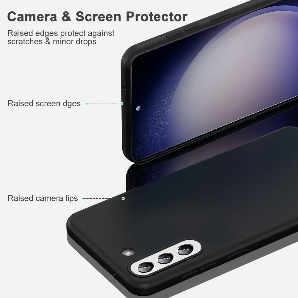 Liquid Series for Samsung Galaxy S24+ Magnetic Case Soft Rubberized TPU Cover Compatible with MagSafe - Black