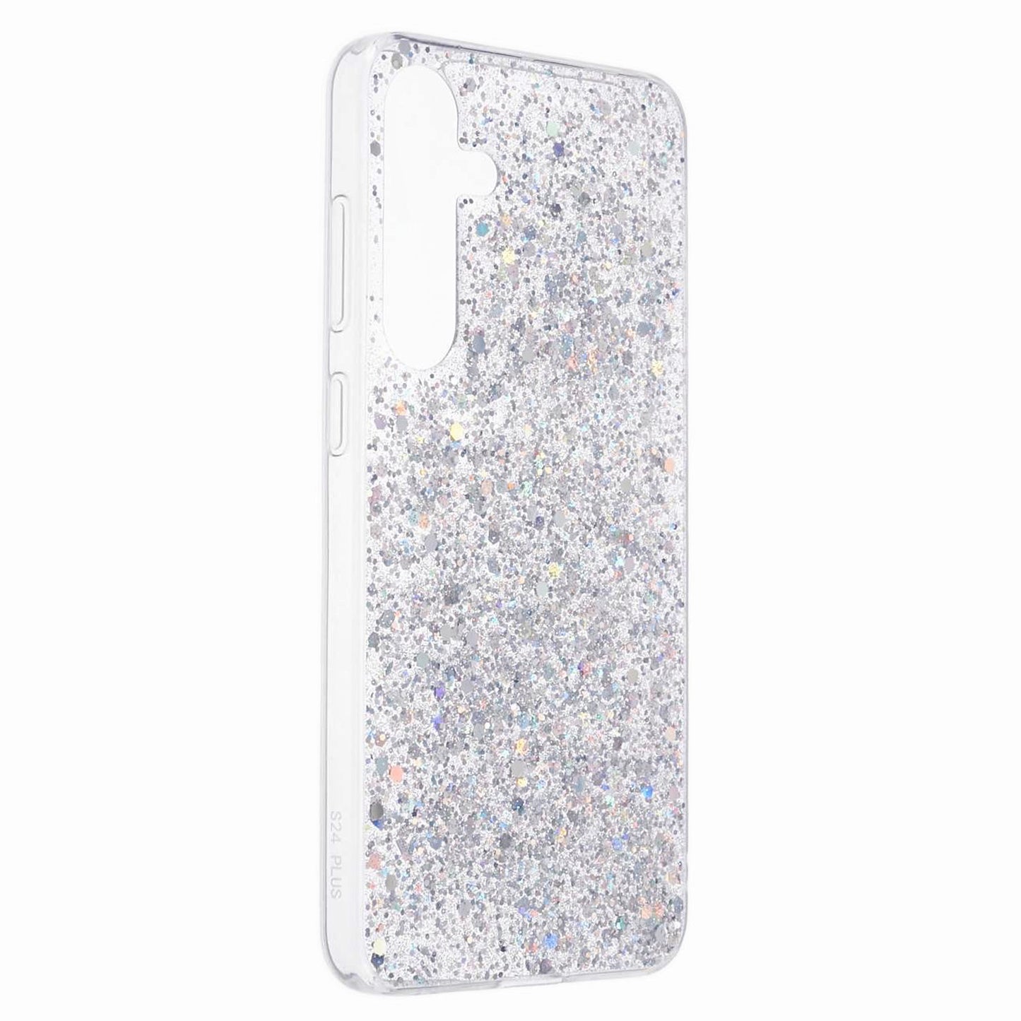 For Samsung Galaxy S24+ Case Anti-scratch Glittery Phone TPU Cover - Silver