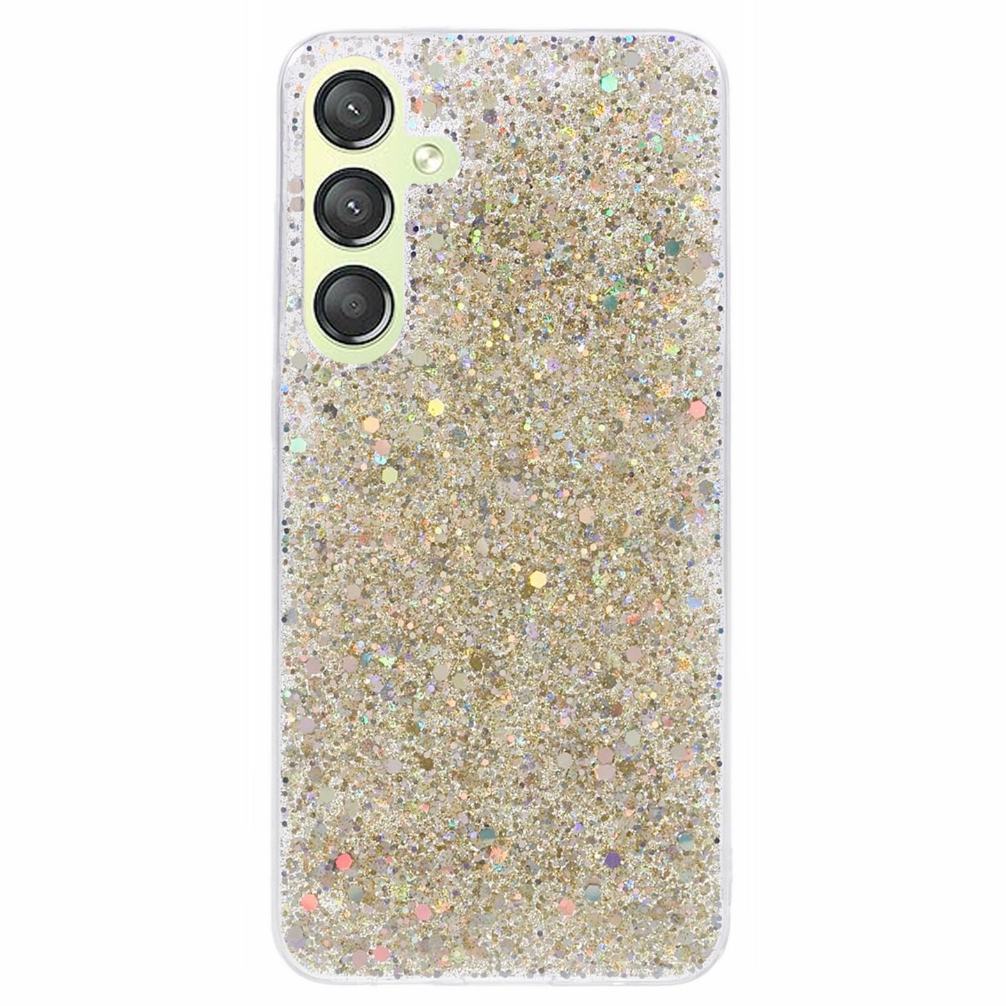 For Samsung Galaxy S24+ Case Anti-scratch Glittery Phone TPU Cover - Gold