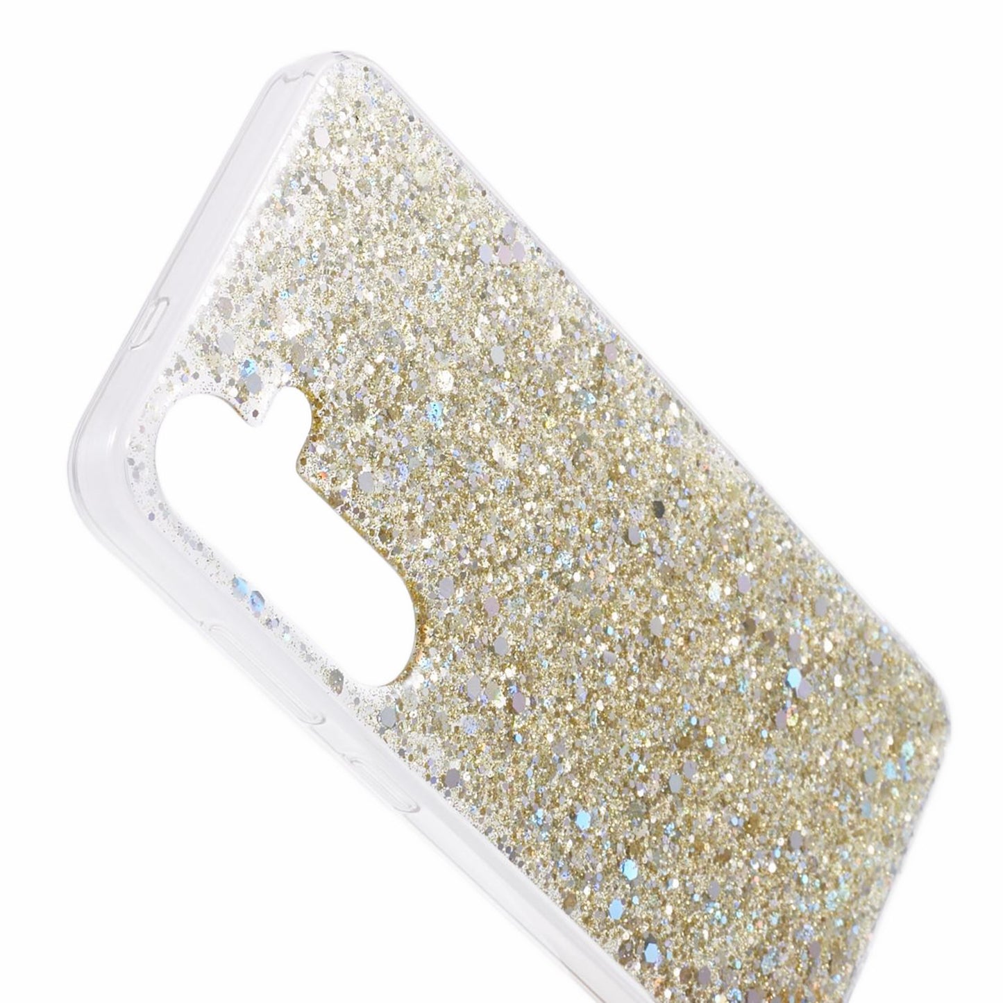 For Samsung Galaxy S24+ Case Anti-scratch Glittery Phone TPU Cover - Gold