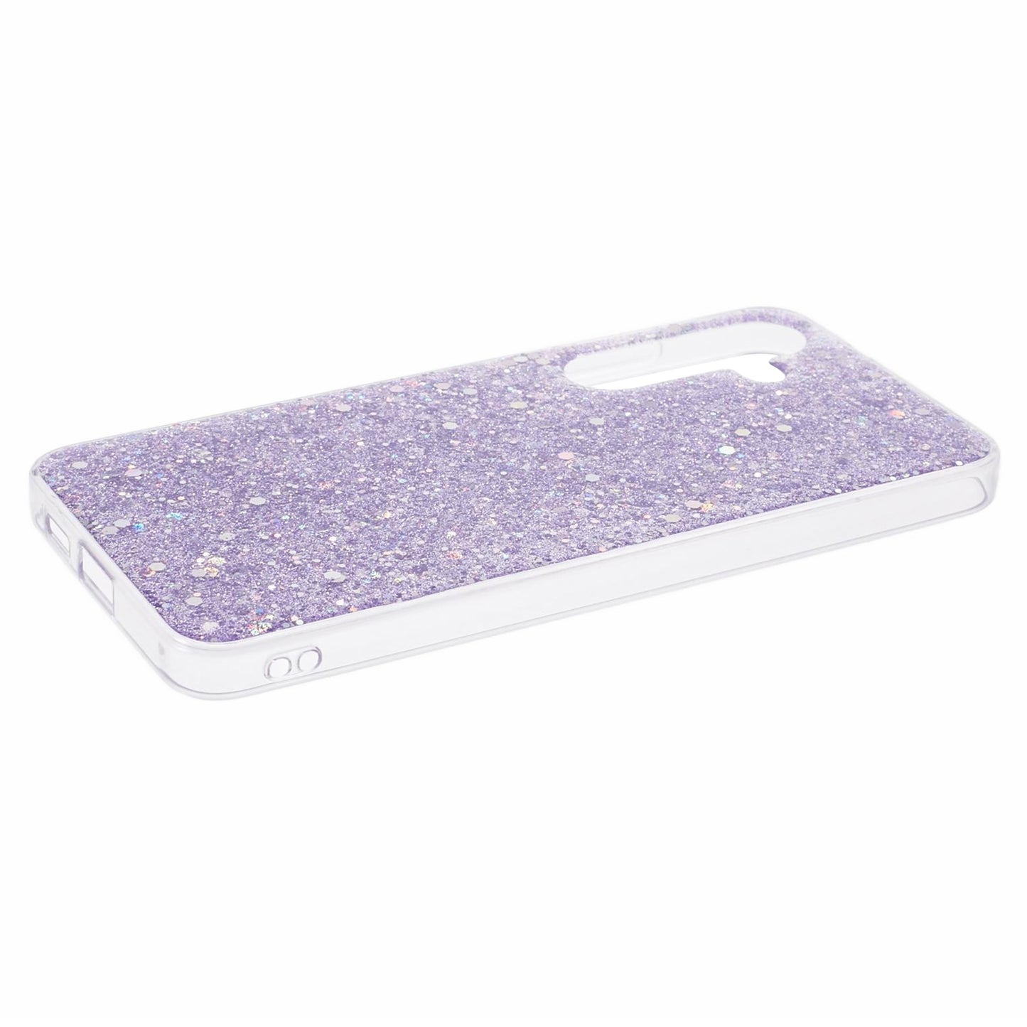 For Samsung Galaxy S24 TPU Case Glitter Sequins Anti-scratch Phone Cover - Purple