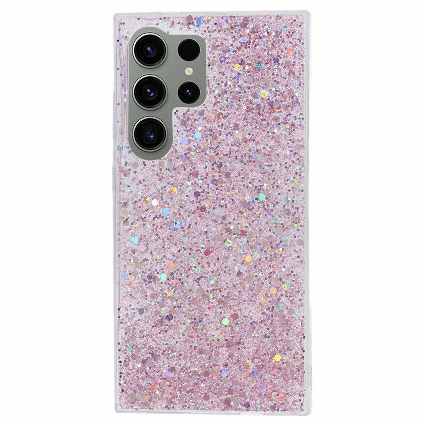 For Samsung Galaxy S24 Ultra Case Shiny Glitter Sequins Soft TPU Phone Cover - Pink