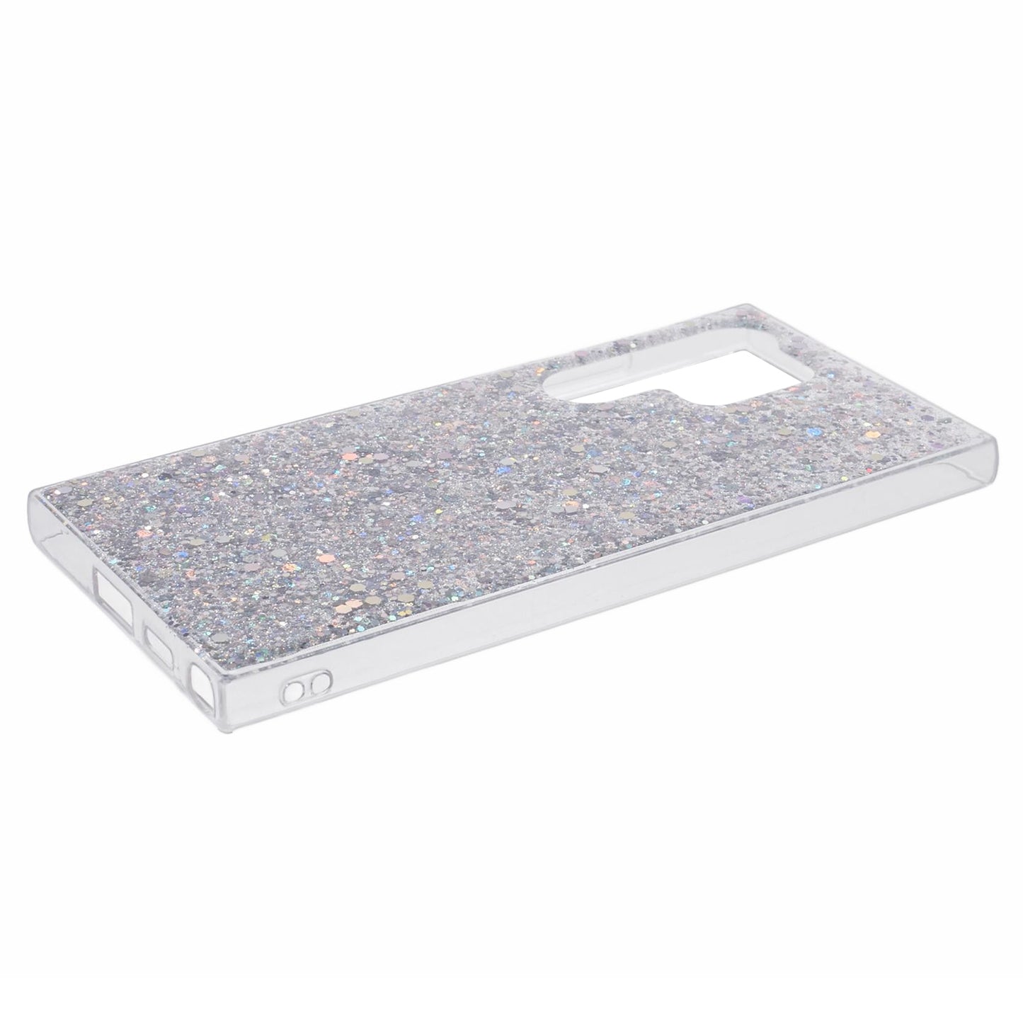 For Samsung Galaxy S24 Ultra Case Shiny Glitter Sequins Soft TPU Phone Cover - Silver