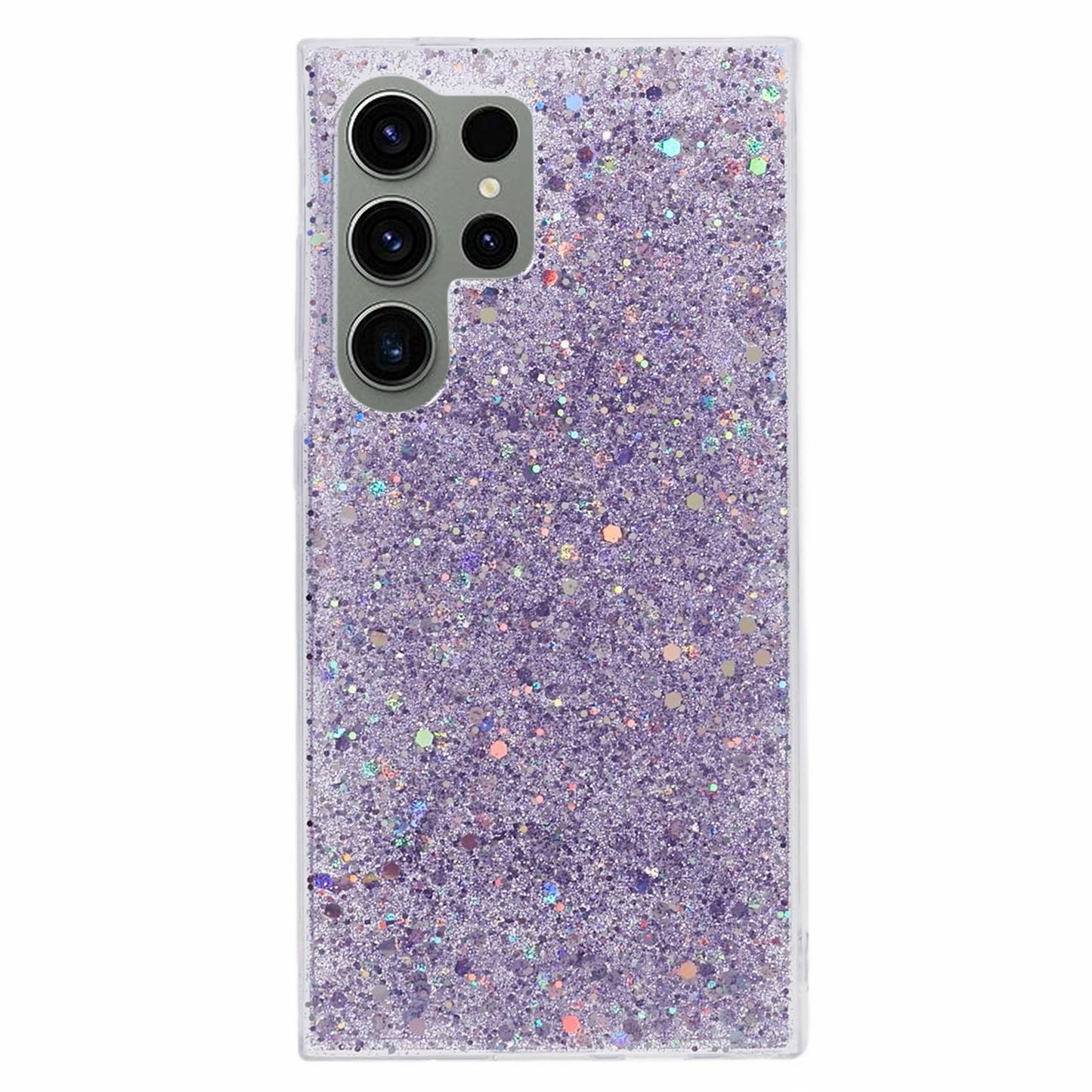 For Samsung Galaxy S24 Ultra Case Shiny Glitter Sequins Soft TPU Phone Cover - Purple