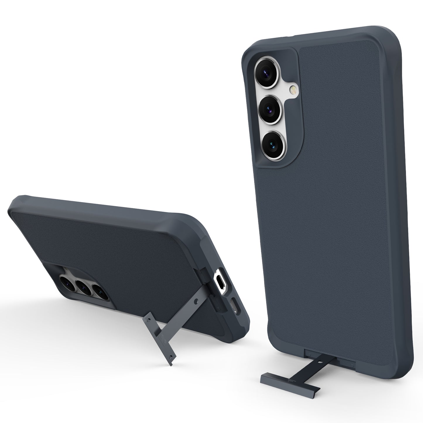 Taurustar Series For Samsung Galaxy S24+ Magnetic Phone Case PC+TPU Drop-resistant Kickstand Back Cover - Grey Blue