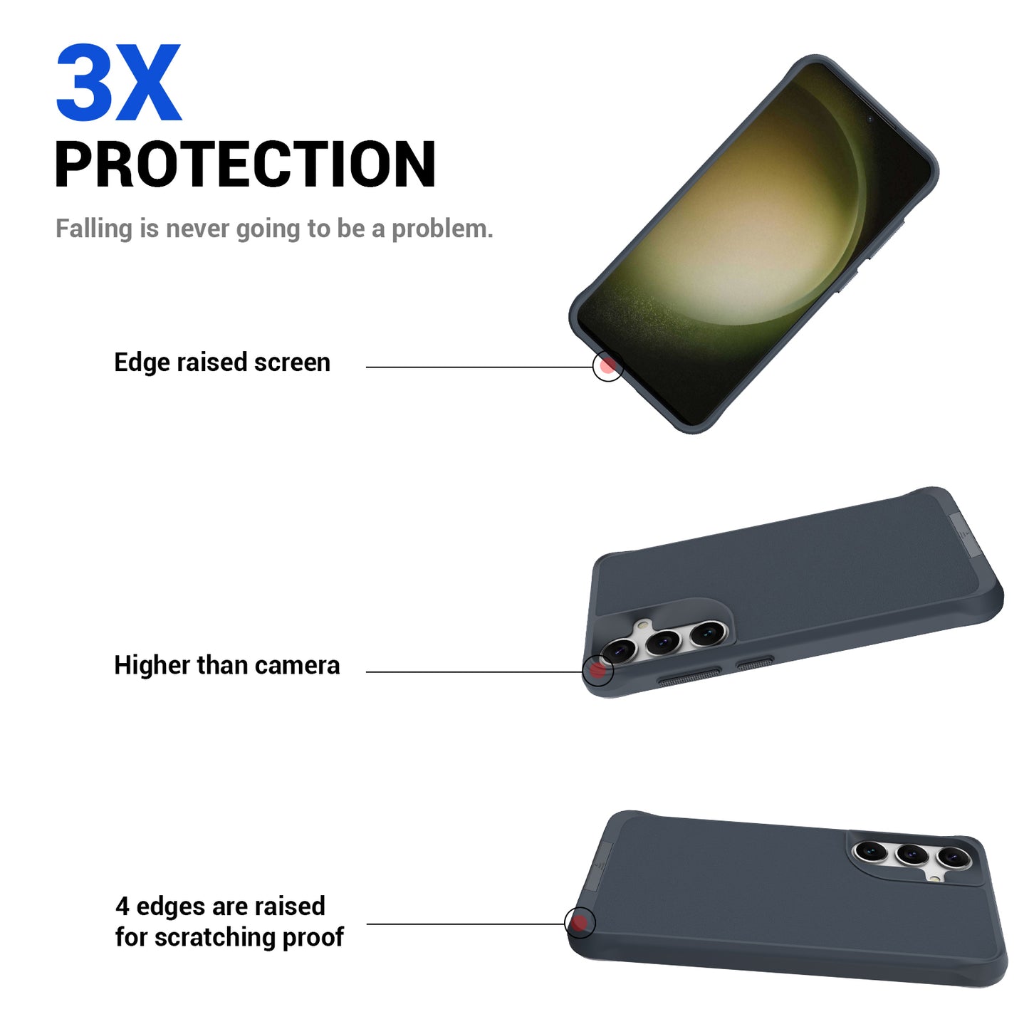 Taurustar Series For Samsung Galaxy S24+ Magnetic Phone Case PC+TPU Drop-resistant Kickstand Back Cover - Grey Blue