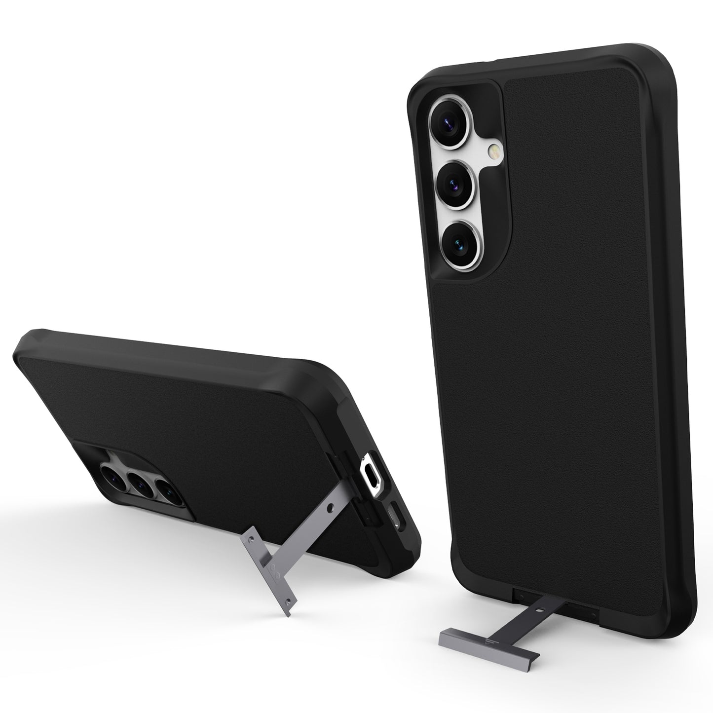Taurustar Series For Samsung Galaxy S24+ Magnetic Phone Case PC+TPU Drop-resistant Kickstand Back Cover - Black