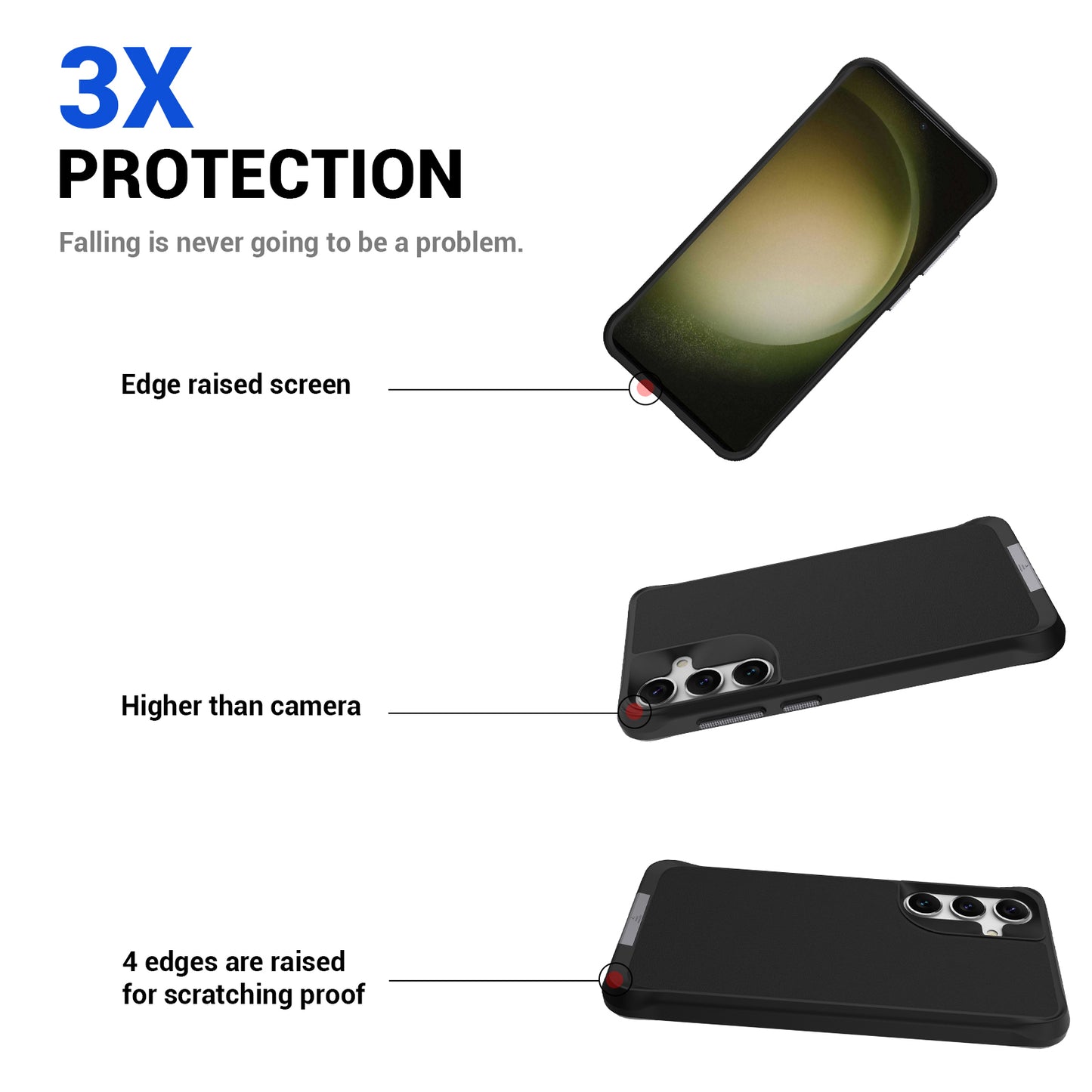 Taurustar Series For Samsung Galaxy S24+ Magnetic Phone Case PC+TPU Drop-resistant Kickstand Back Cover - Black