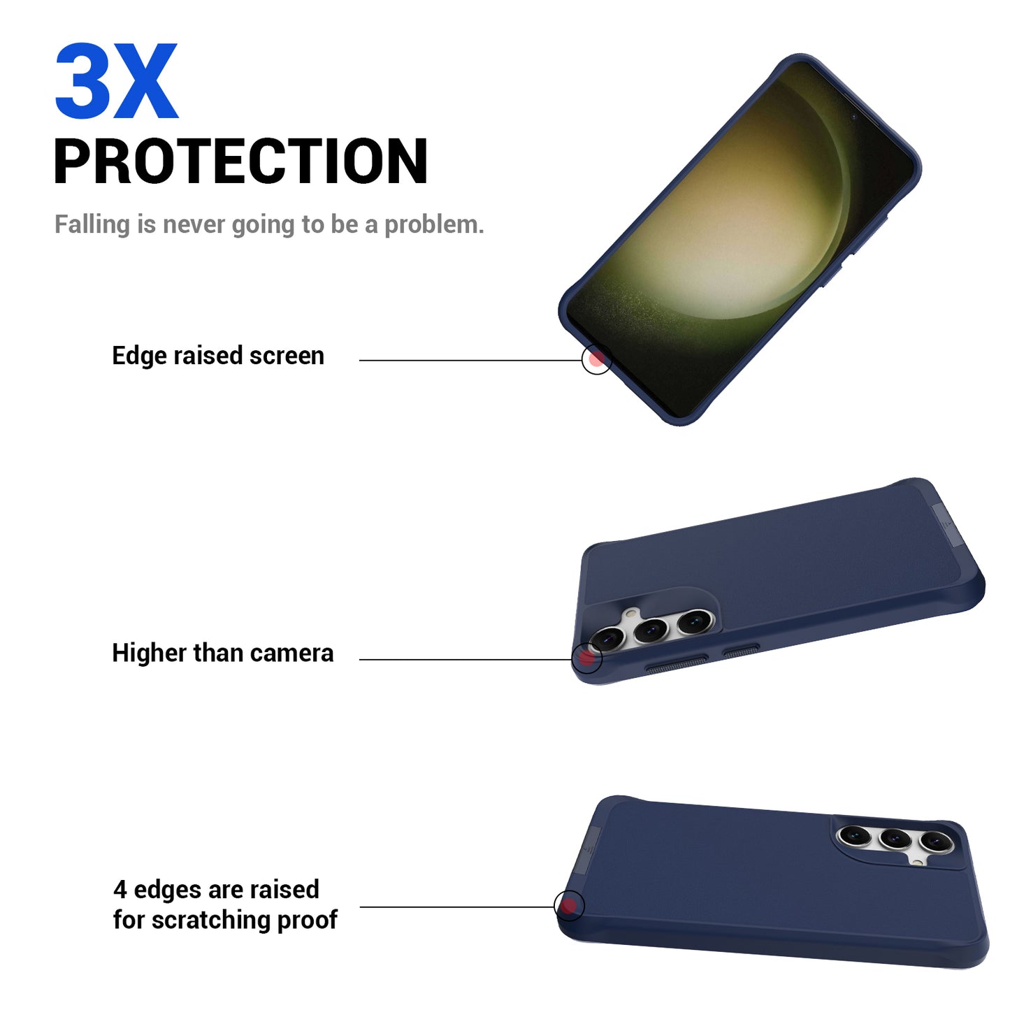 Taurustar Series For Samsung Galaxy S24+ Magnetic Phone Case PC+TPU Drop-resistant Kickstand Back Cover - Blue