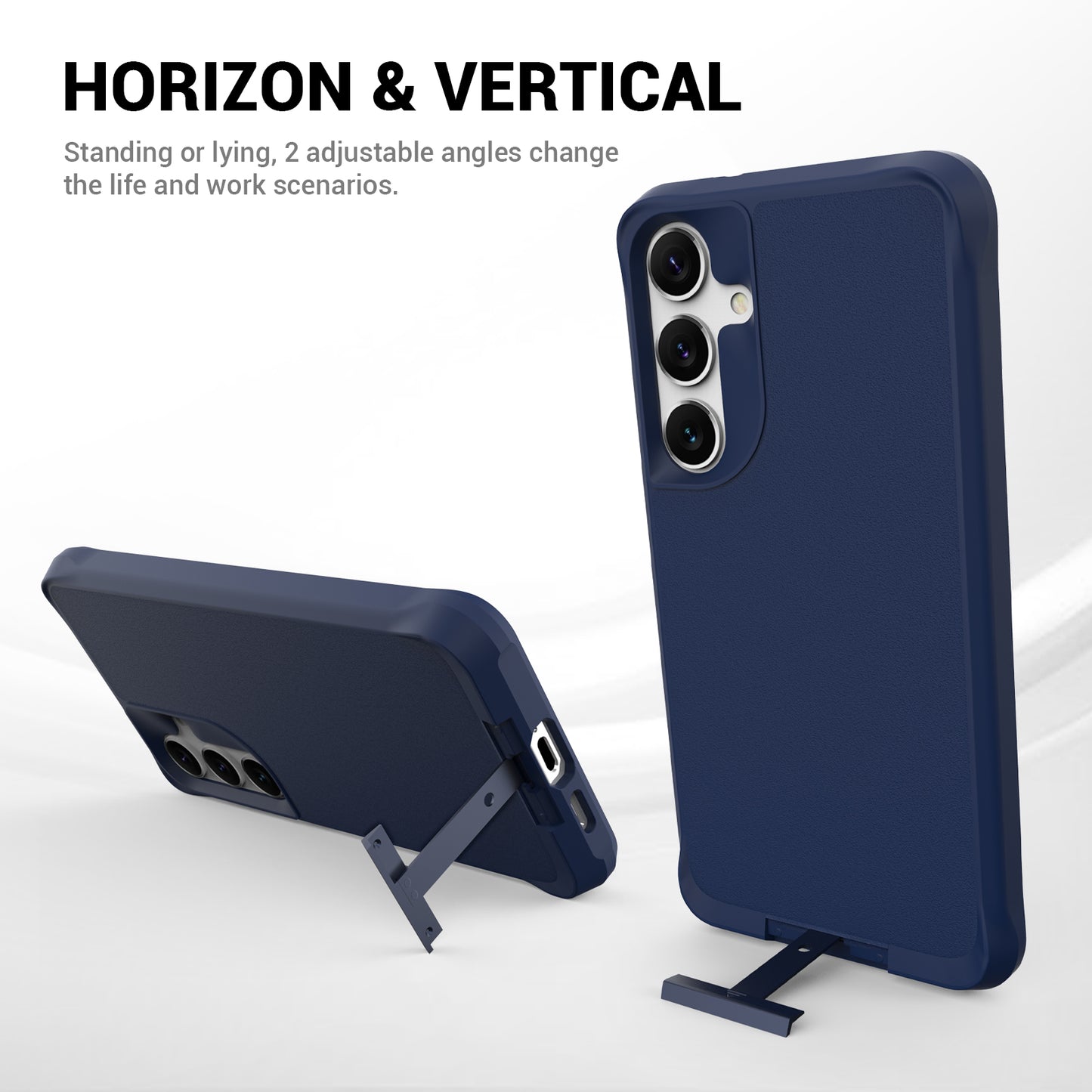 Taurustar Series For Samsung Galaxy S24+ Magnetic Phone Case PC+TPU Drop-resistant Kickstand Back Cover - Blue