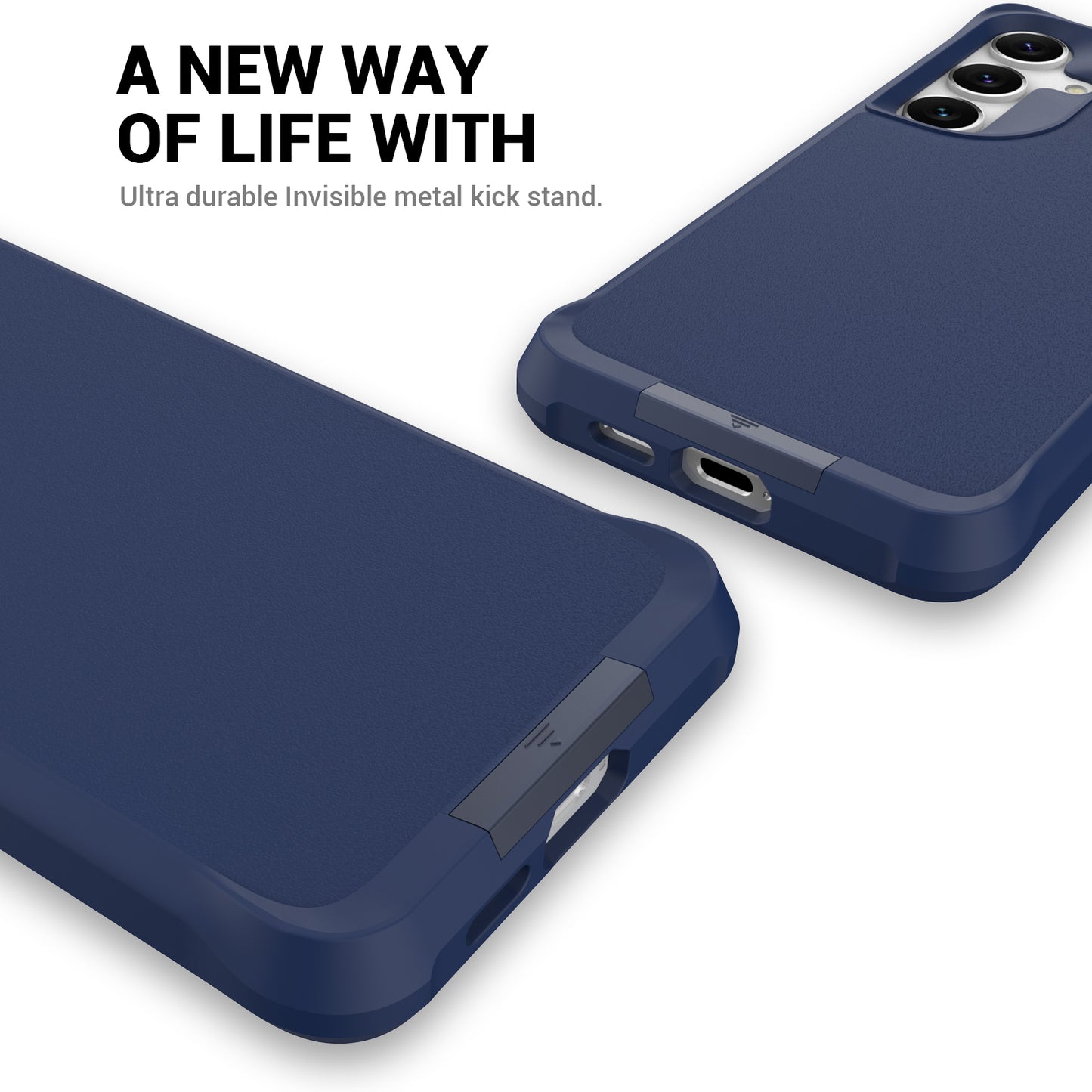 Taurustar Series For Samsung Galaxy S24+ Magnetic Phone Case PC+TPU Drop-resistant Kickstand Back Cover - Blue