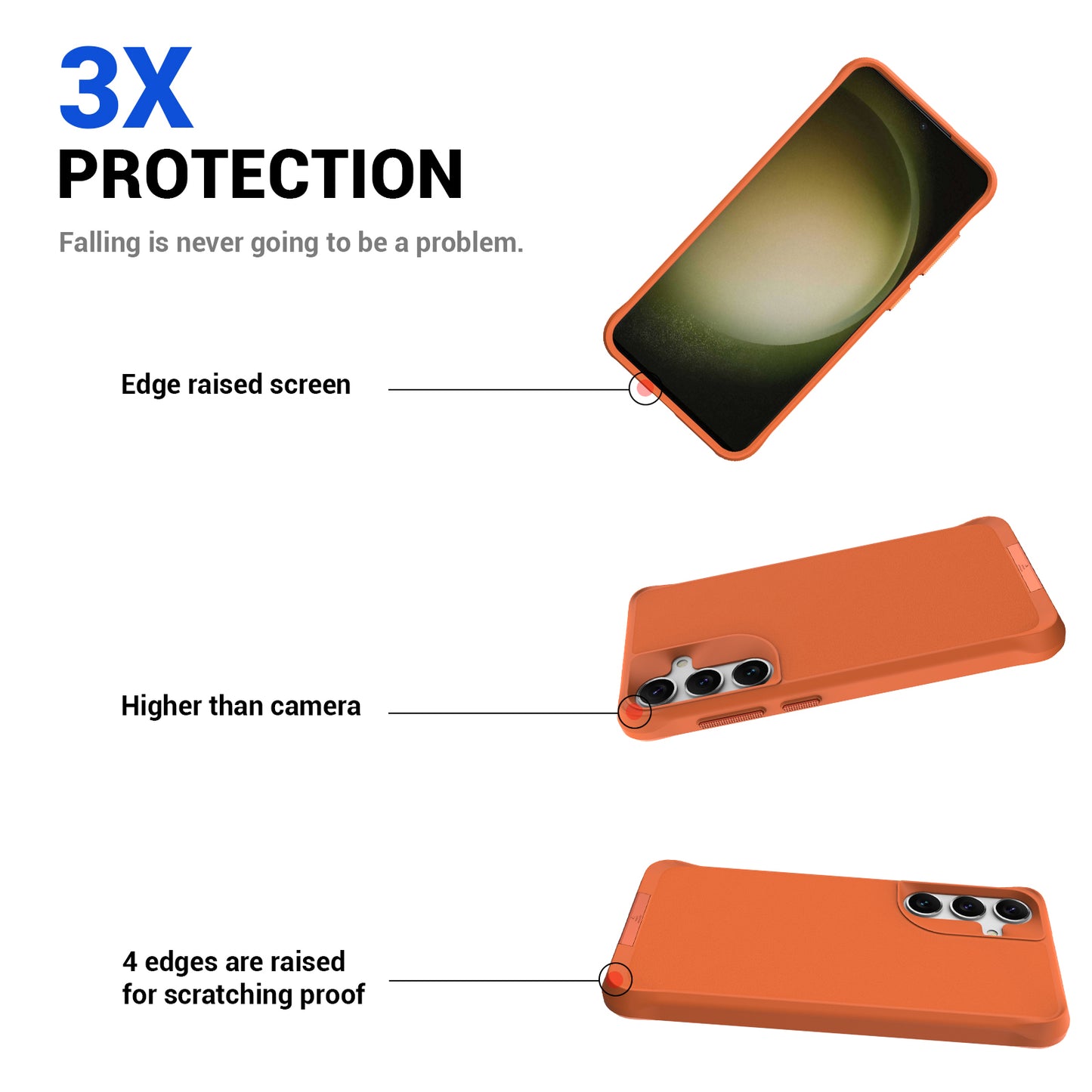 Taurustar Series For Samsung Galaxy S24+ Magnetic Phone Case PC+TPU Drop-resistant Kickstand Back Cover - Orange