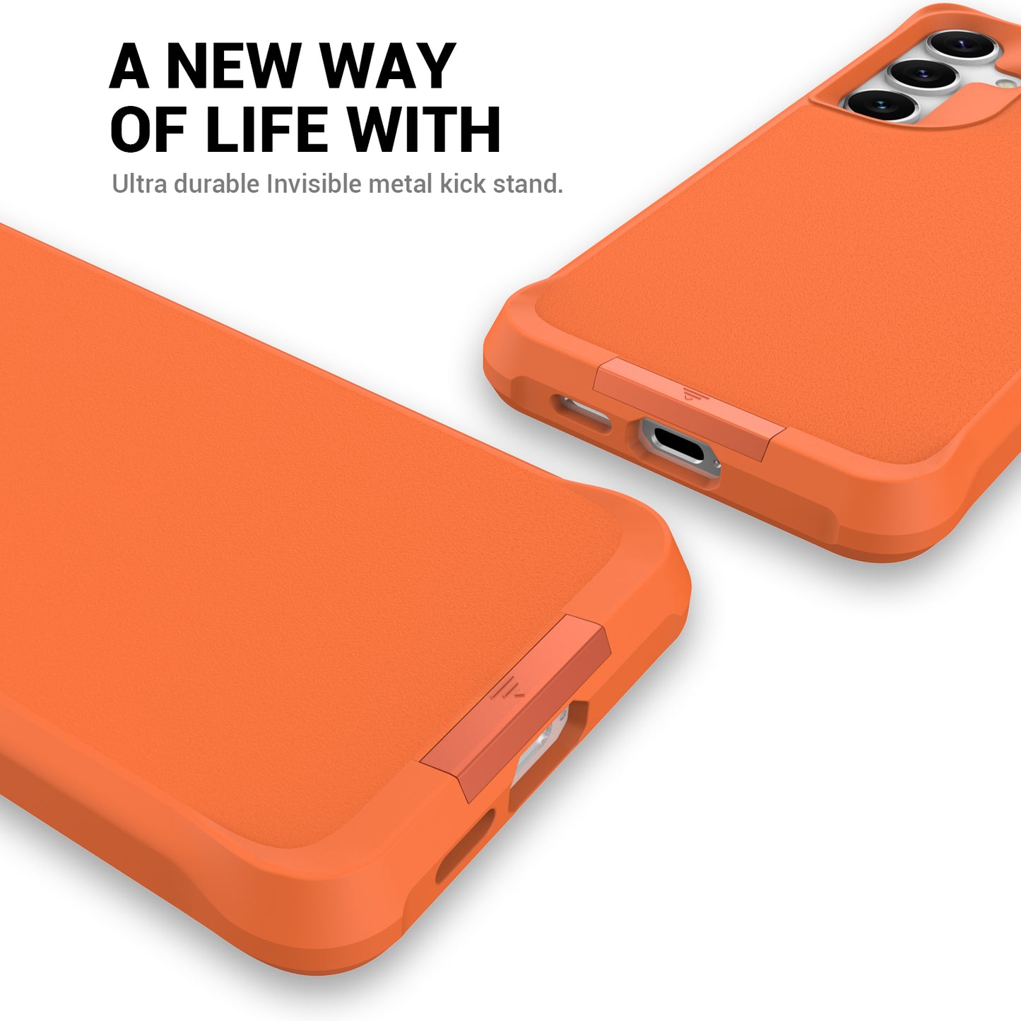 Taurustar Series For Samsung Galaxy S24+ Magnetic Phone Case PC+TPU Drop-resistant Kickstand Back Cover - Orange