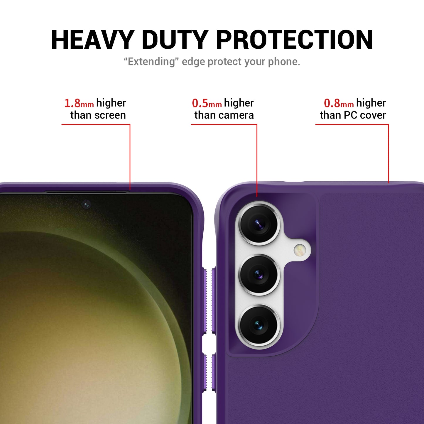 Taurustar Series For Samsung Galaxy S24+ Magnetic Phone Case PC+TPU Drop-resistant Kickstand Back Cover - Purple