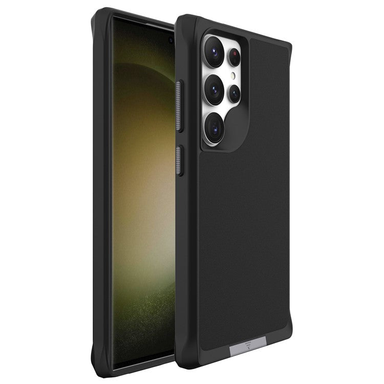 Taurustar Series For Samsung Galaxy S24 Ultra Case PC+TPU Kickstand Cover Compatible with MagSafe - Black