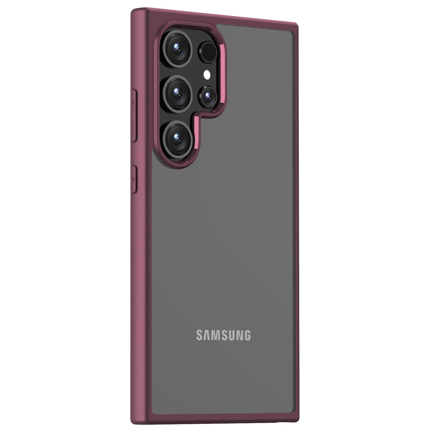 For Samsung Galaxy S24 Ultra Case Shockproof Slim Hard PC+Soft TPU Phone Shell - Wine Red