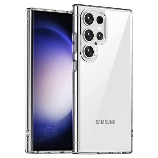 Aurora Series For Samsung Galaxy S24 Ultra Cell Phone Case Hard PC + Soft TPU Back Shell Cover - Transparent