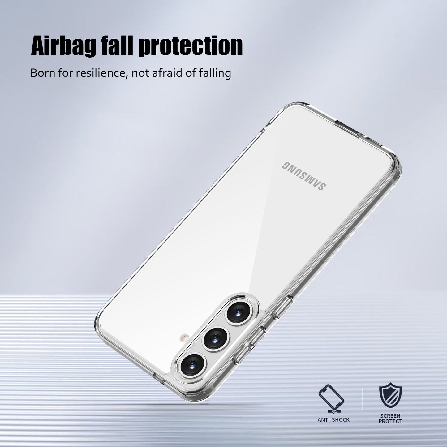 Aurora Series For Samsung Galaxy S24+ Case TPU+PC Crystal Clear Phone Back Protector - Transparent Tan