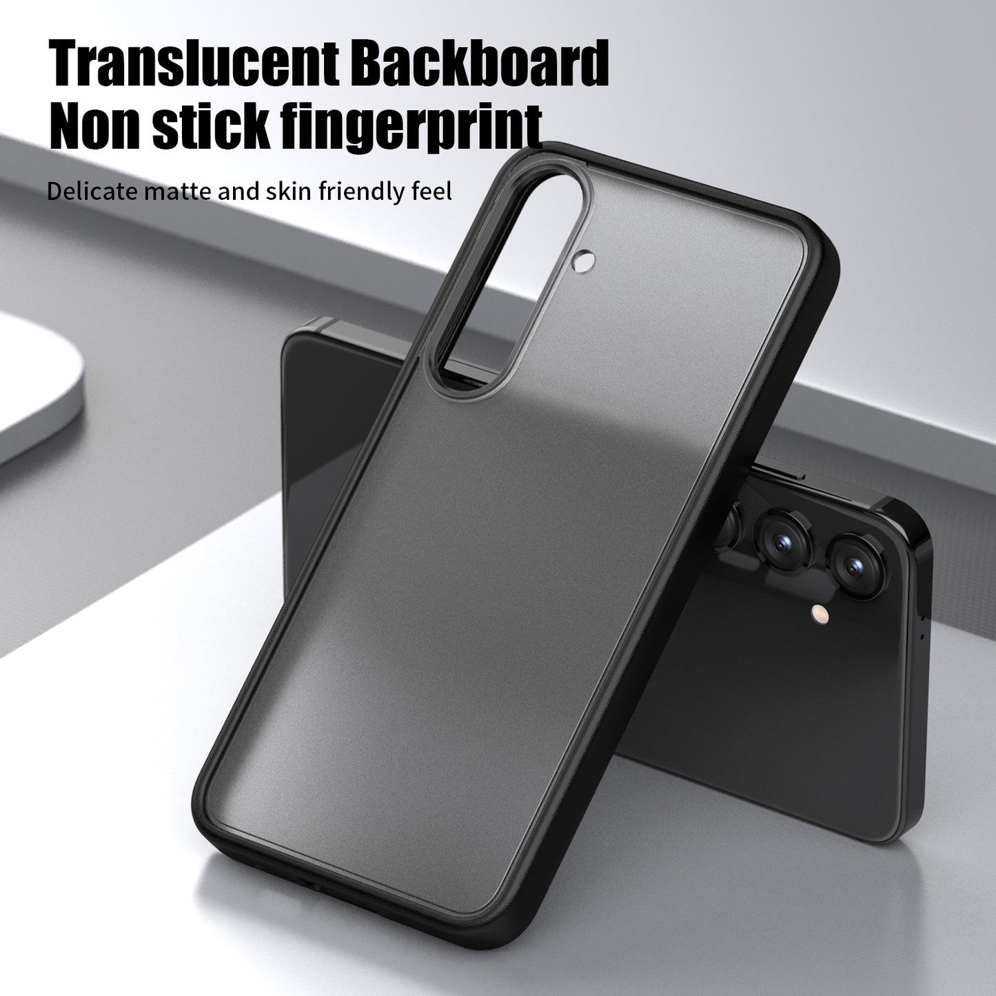 Magic Series for Samsung Galaxy S24 Case Translucent Matte TPU+PC Scratch-proof Back Shell - Black