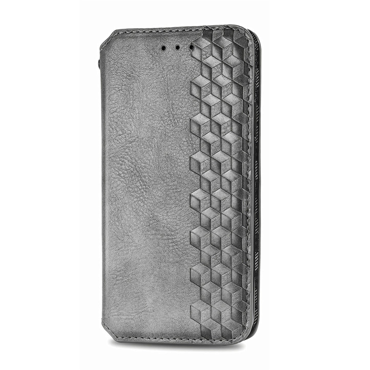 For Samsung Galaxy S24 Ultra Case Rhombus Pattern Wallet Stand Phone Cover - Grey