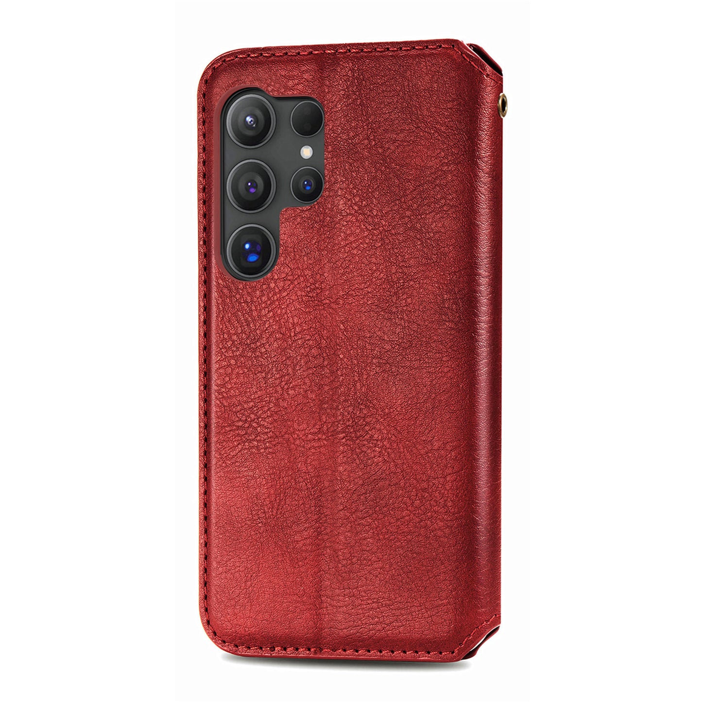 For Samsung Galaxy S24 Ultra Case Rhombus Pattern Wallet Stand Phone Cover - Red