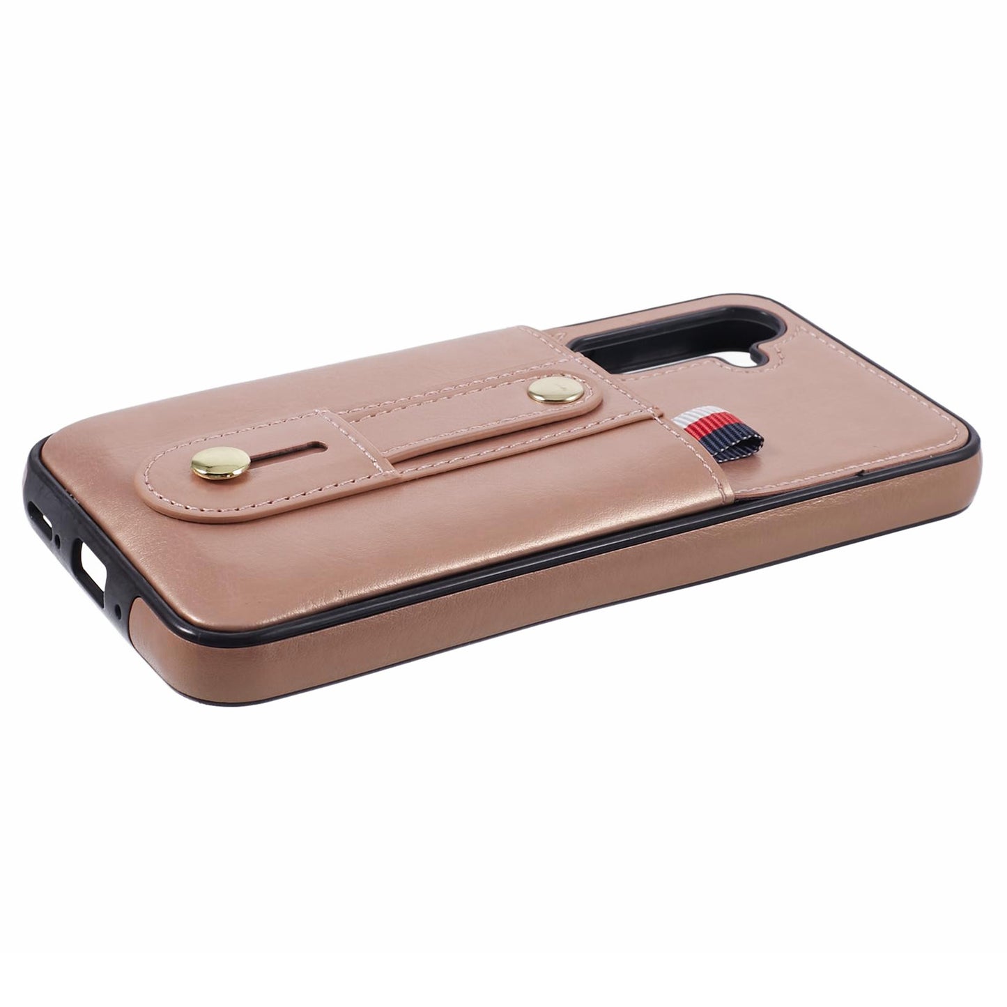 For Samsung Galaxy S24 Case Shockproof PU Leather Coated Kickstand Phone Shell - Rose Gold